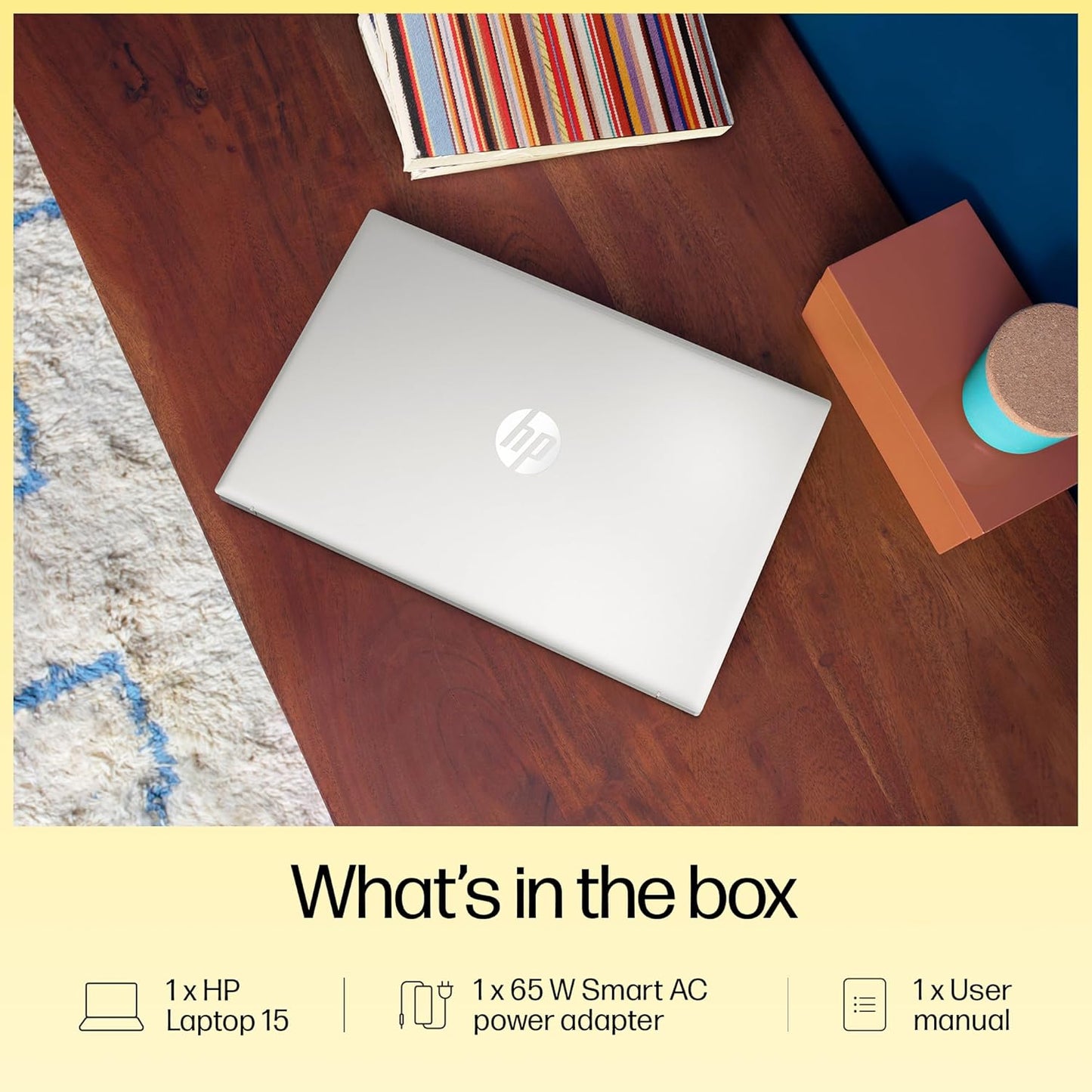 HP Laptop 15.6 Inch, 16GB RAM + 512GB SSD | AMD Ryzen™ 5-7430U processor | AMD Radeon™ Graphics | Windows 11 Home, Silver (15-fc0389AU)
