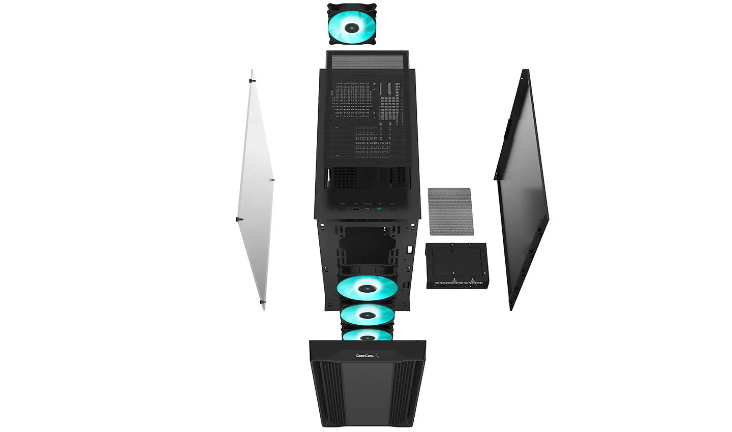 DEEPCOOL MATREXX CC560 Tempered Glass Window ATX Mid Tower Cabinet Four Pre-Installed LED Fans