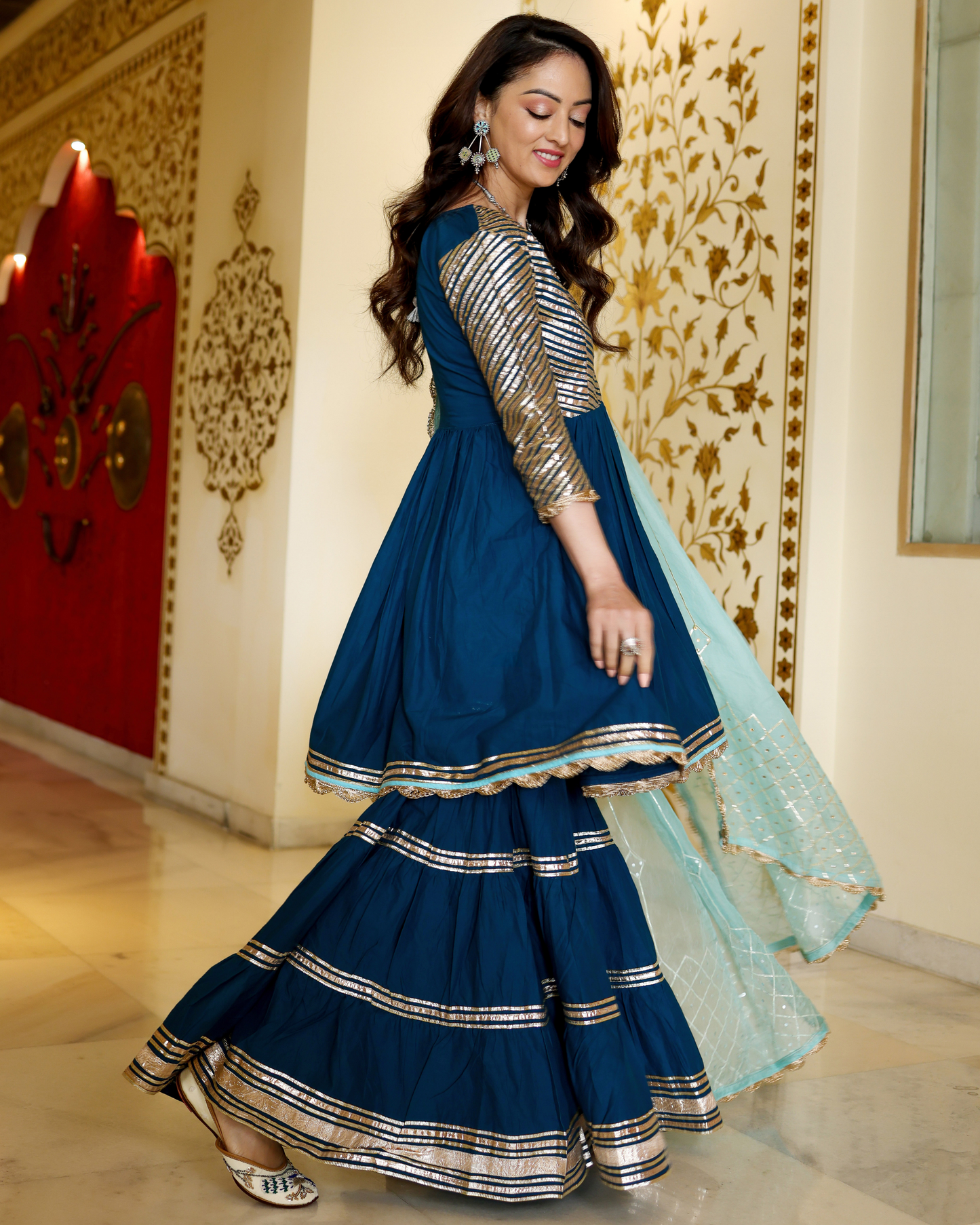 Royale Blue Gotapatti Suit Set My Store