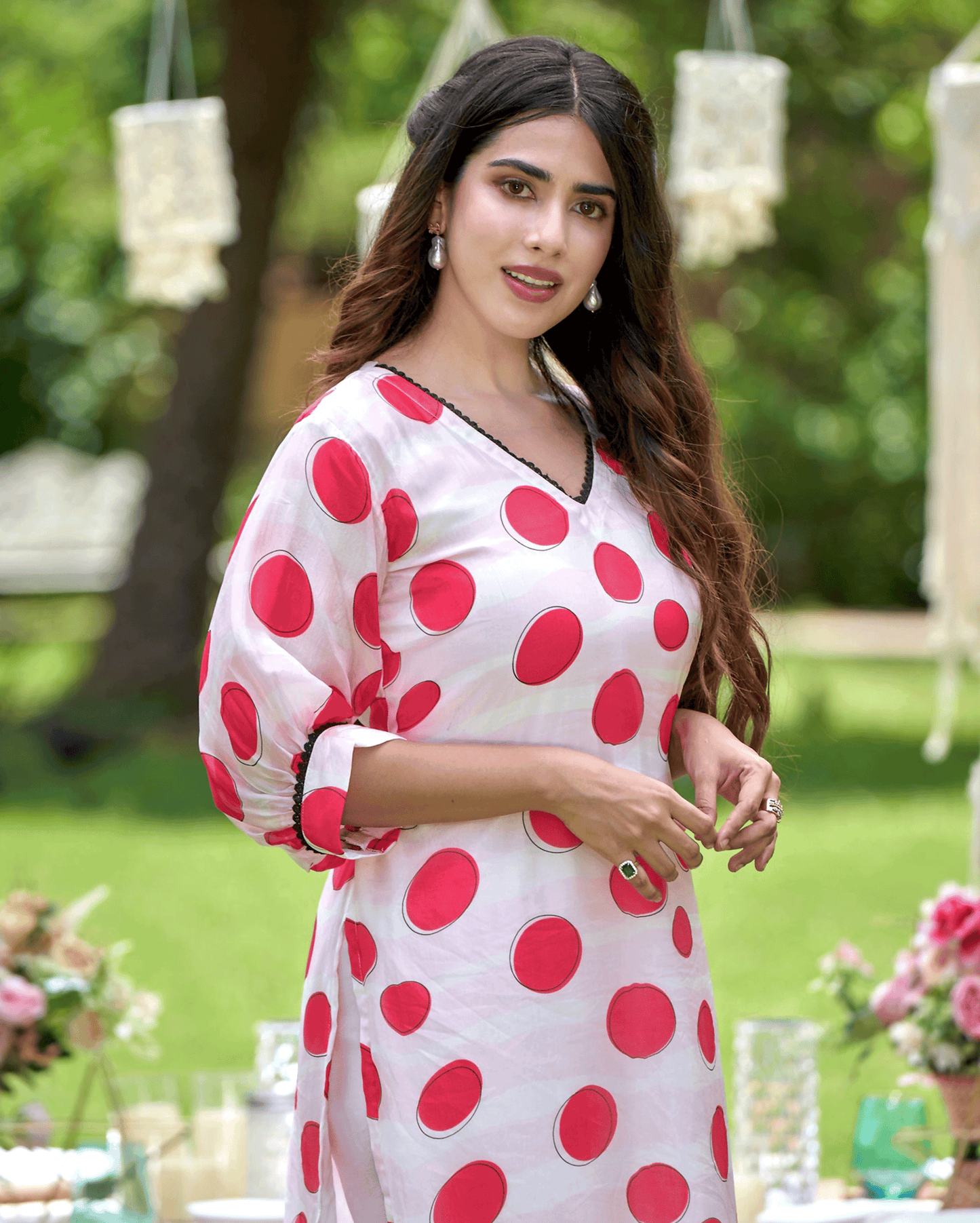 Nainika White Printed Silk Kurta Set My Store