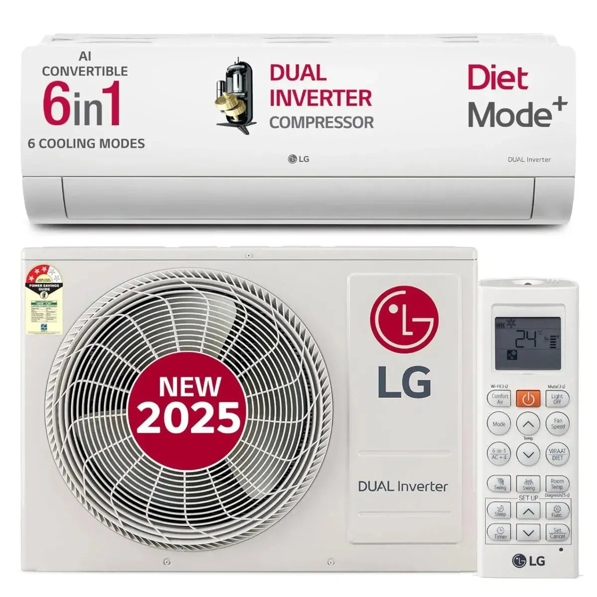 LG 1.5 Ton 3 Star AI DUAL Inverter Split AC (US-Q18KNXE.AMLG) My Store