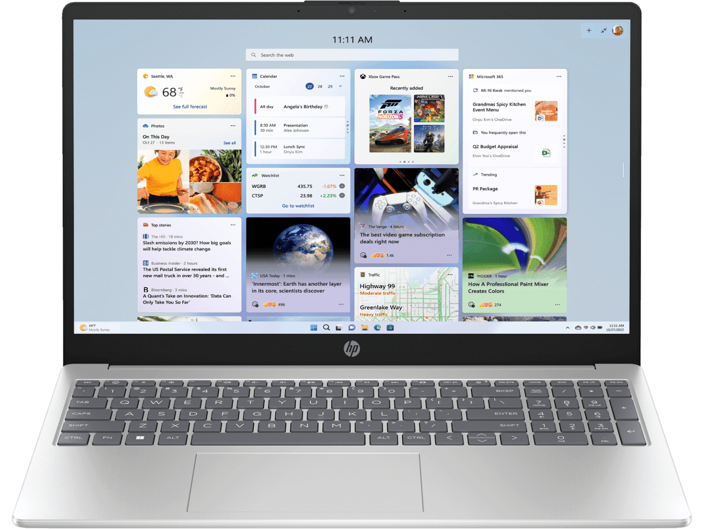 HP Laptop 15.6 Inch, 16GB RAM + 512GB SSD | AMD Ryzen™ 5-7430U processor | AMD Radeon™ Graphics | Windows 11 Home, Silver (15-fc0389AU)