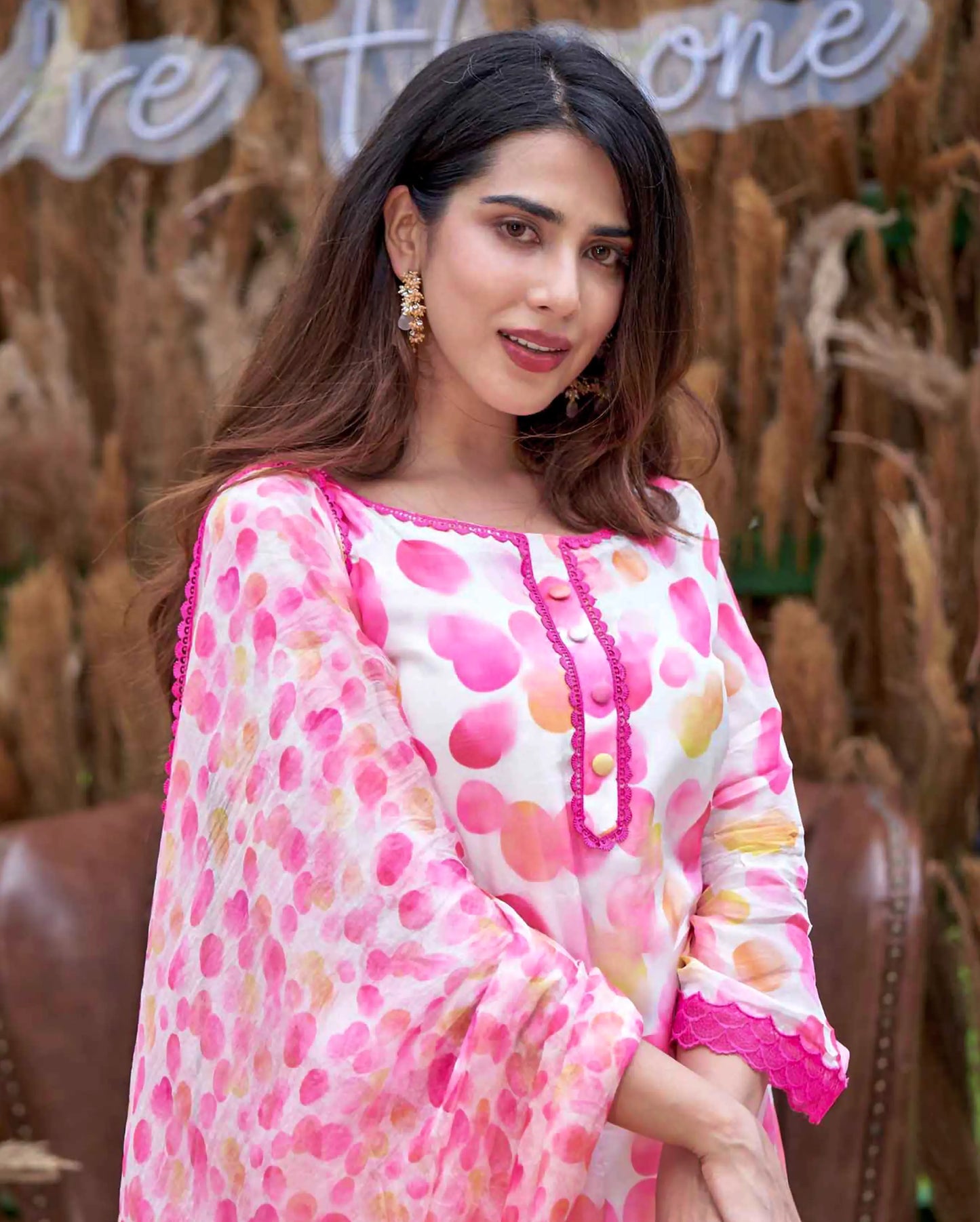 Riddhi White Printed Silk Suit Set My Store