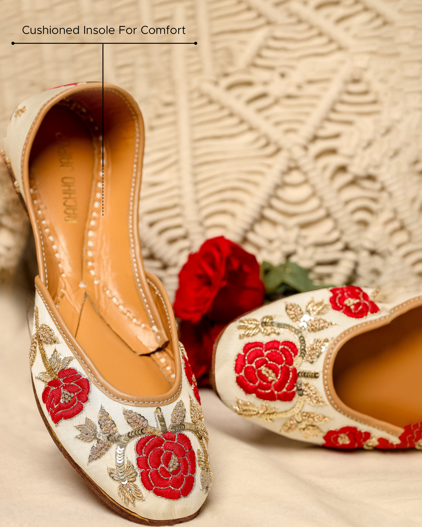 White Portland Handcrafted Jutti