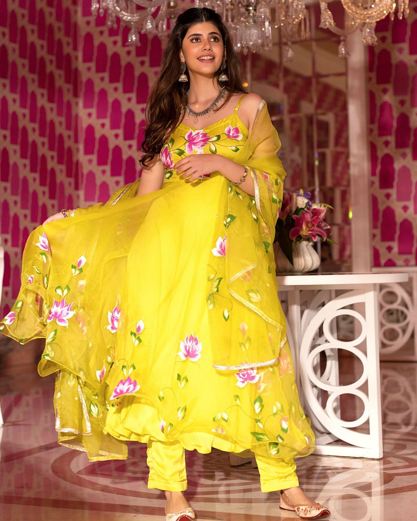 Chamki Handpainted Organza Suit Set My Store