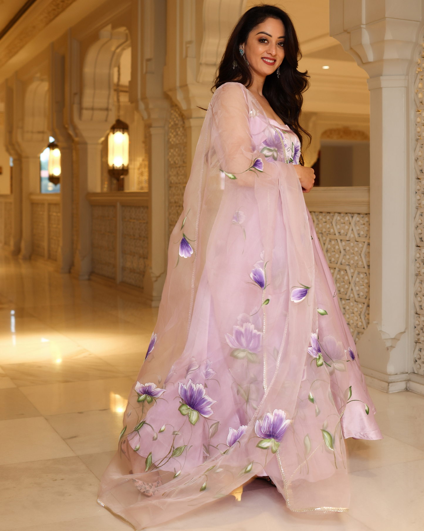 Pretty Purple Handpainted Suit Set My Store