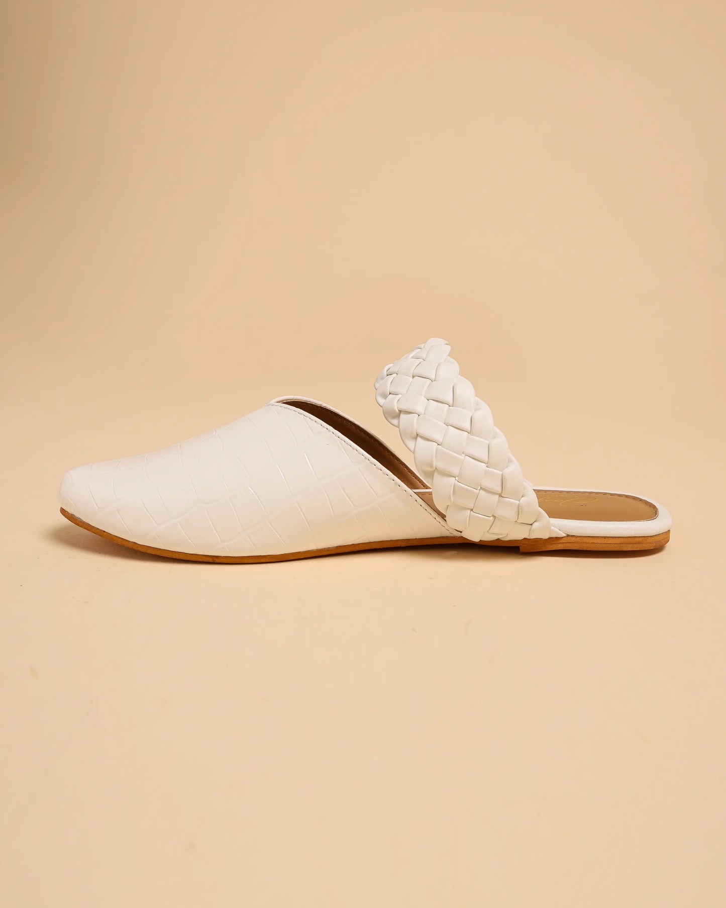 Bright White Braided Mules My Store