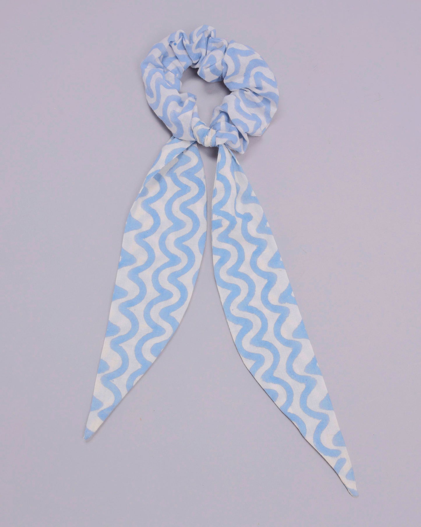 Bonnie Blue Handblock Scarf Scrunchie My Store