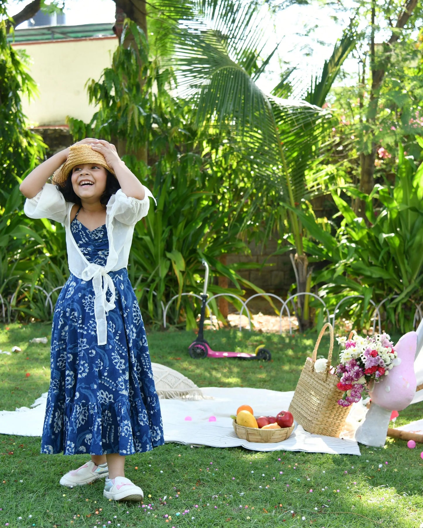 Blossom Handblock Cotton Dress My Store