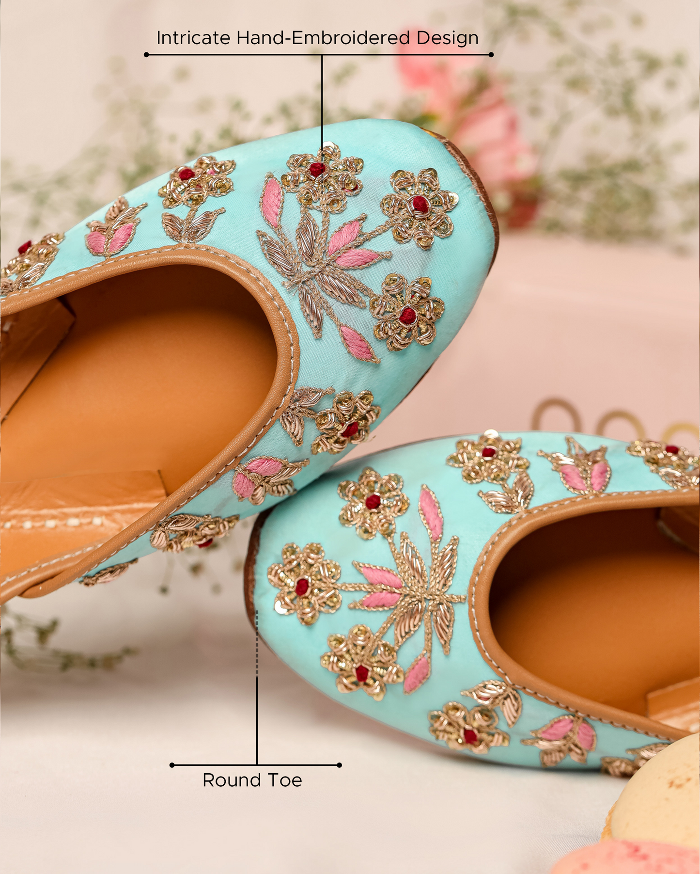 Alice Blue Handcrafted Jutti