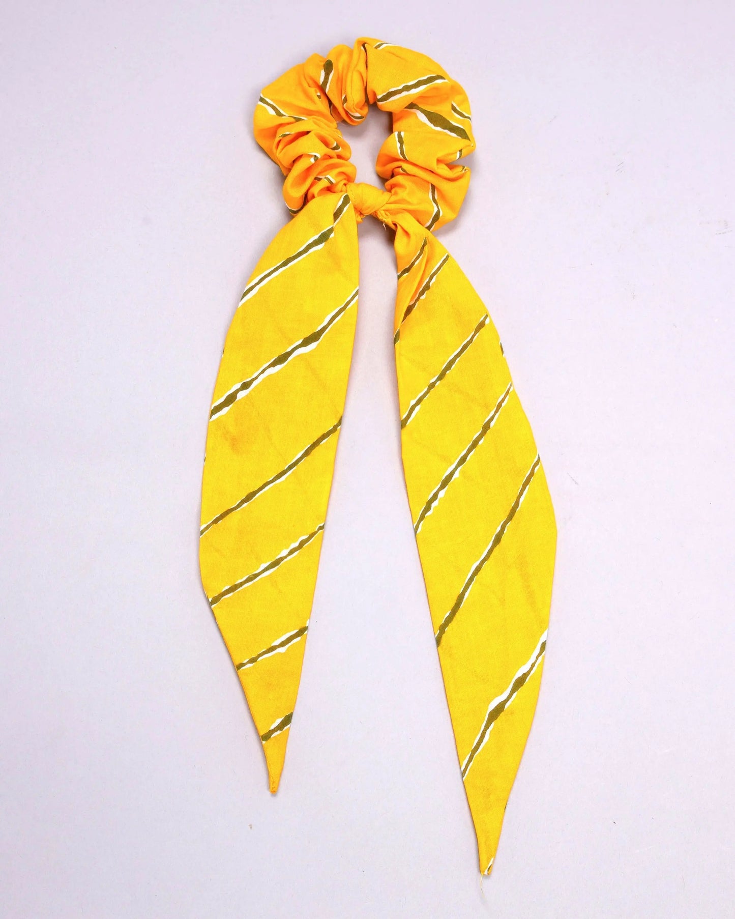 Golden Glow Handblock Scarf Scrunchie My Store