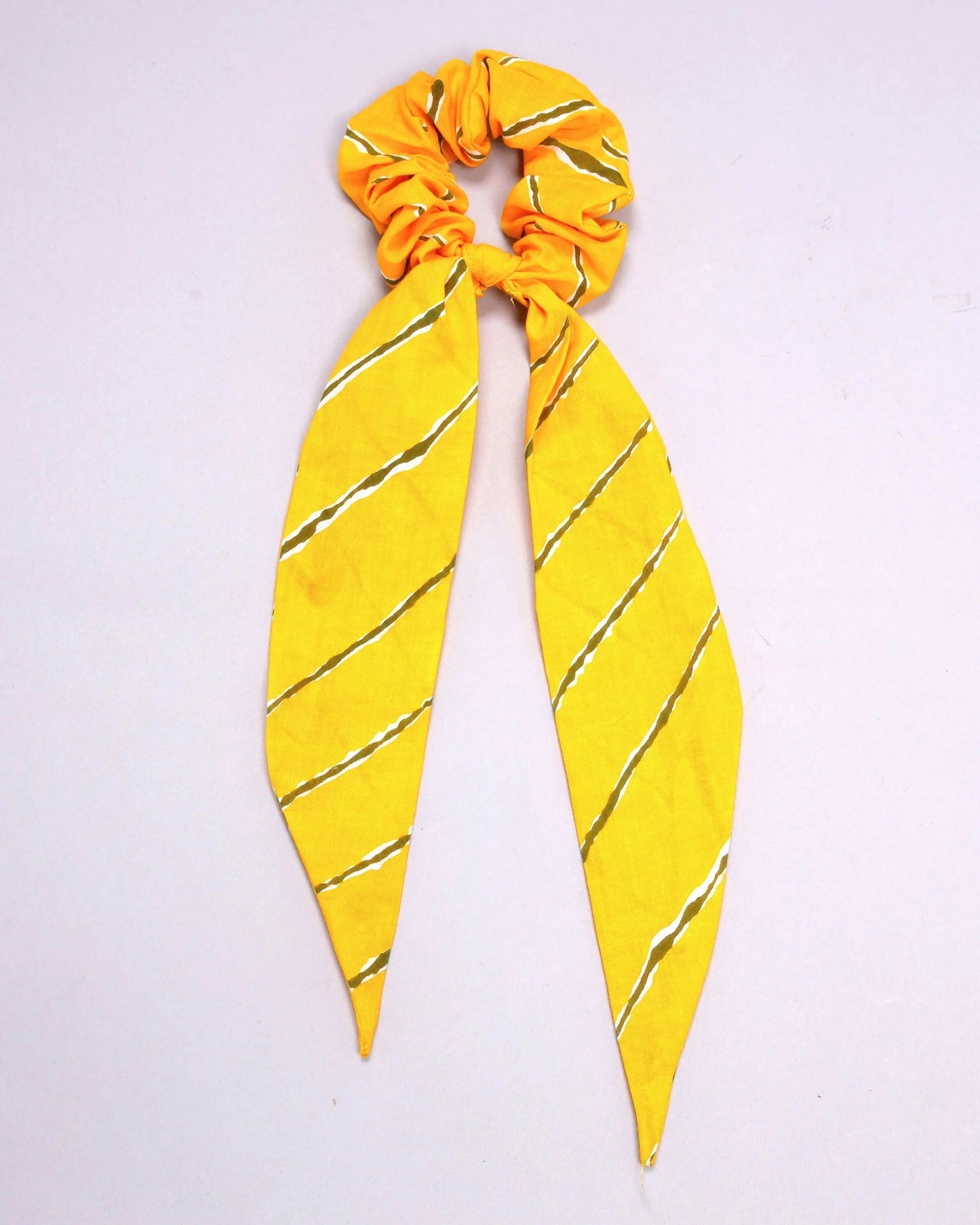 Golden Glow Handblock Scarf Scrunchie My Store