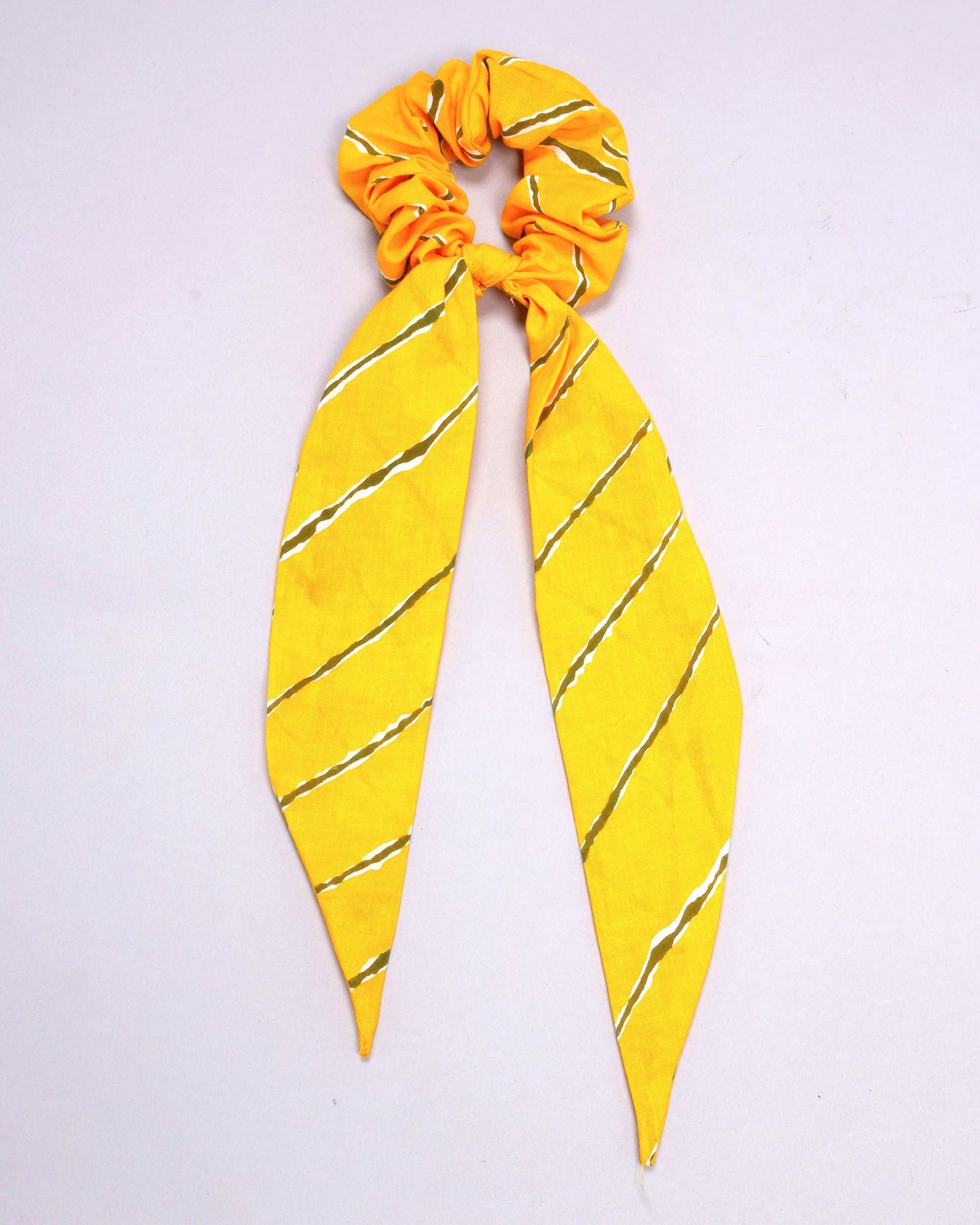 Golden Glow Handblock Scarf Scrunchie My Store