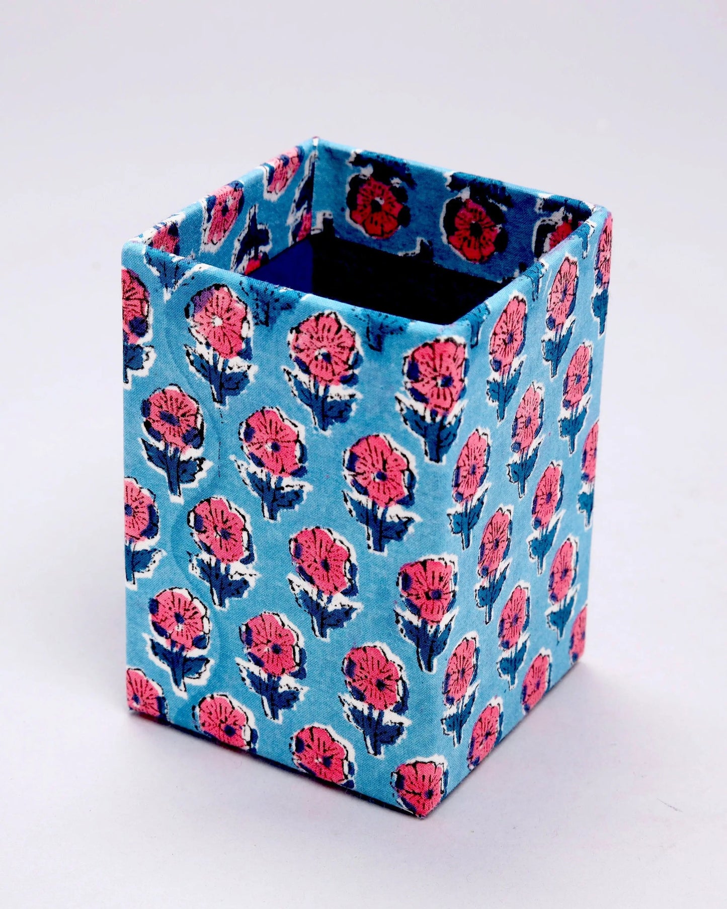 Airy Blue Handblock Pen Stand My Store