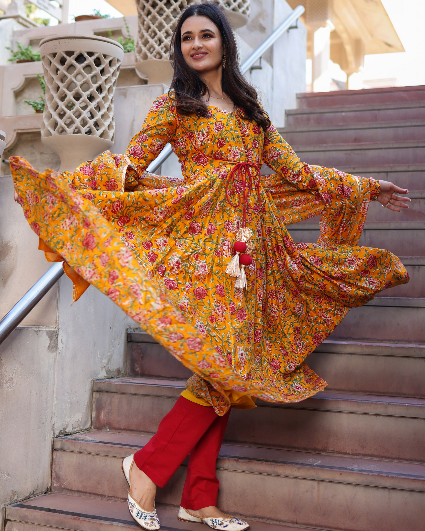 Yellow Rusk Handblock Suit Set My Store