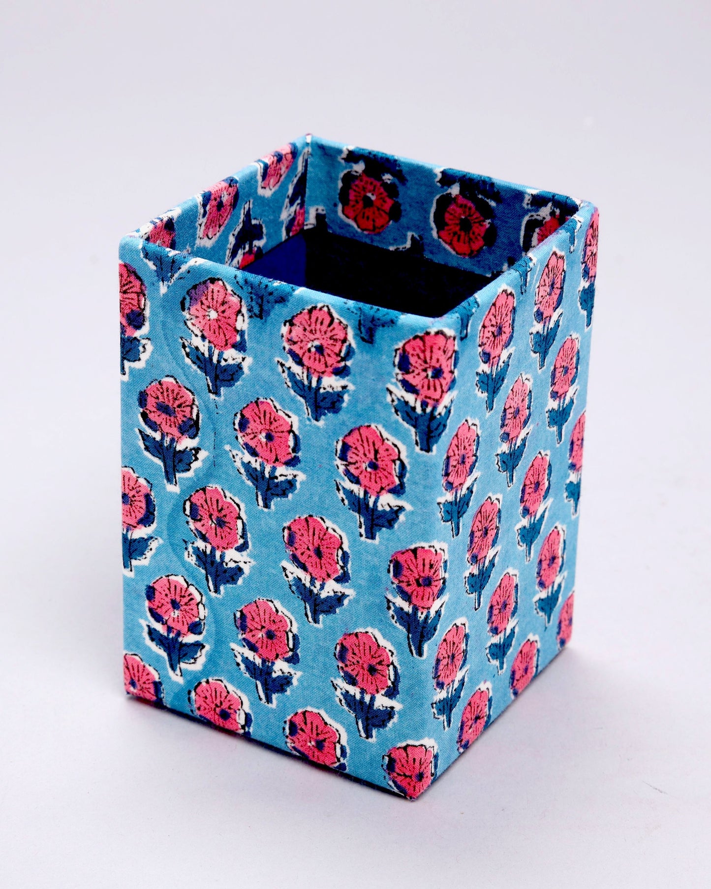 Airy Blue Handblock Pen Stand My Store