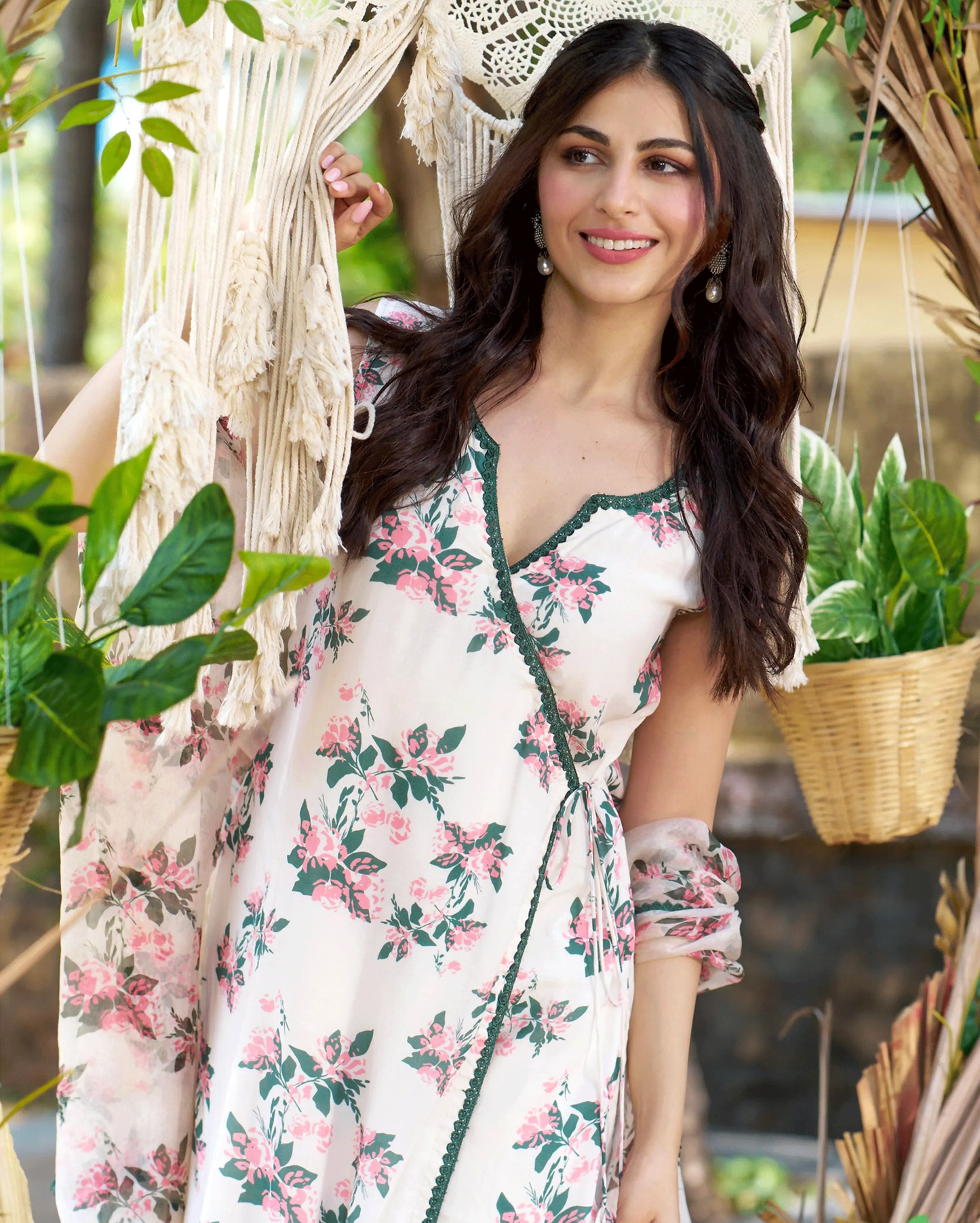 Rishika Off White Printed Silk Suit Set My Store