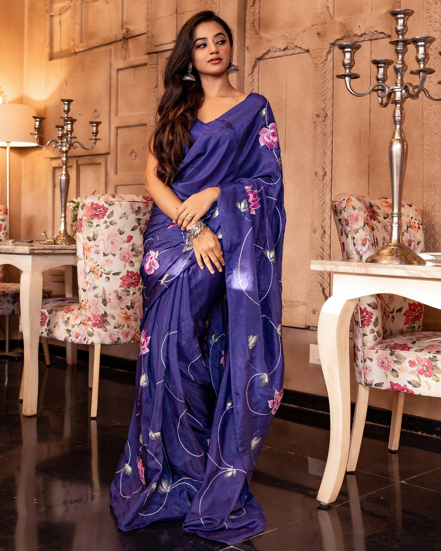 Sarang Handpainted Silk Saree My Store