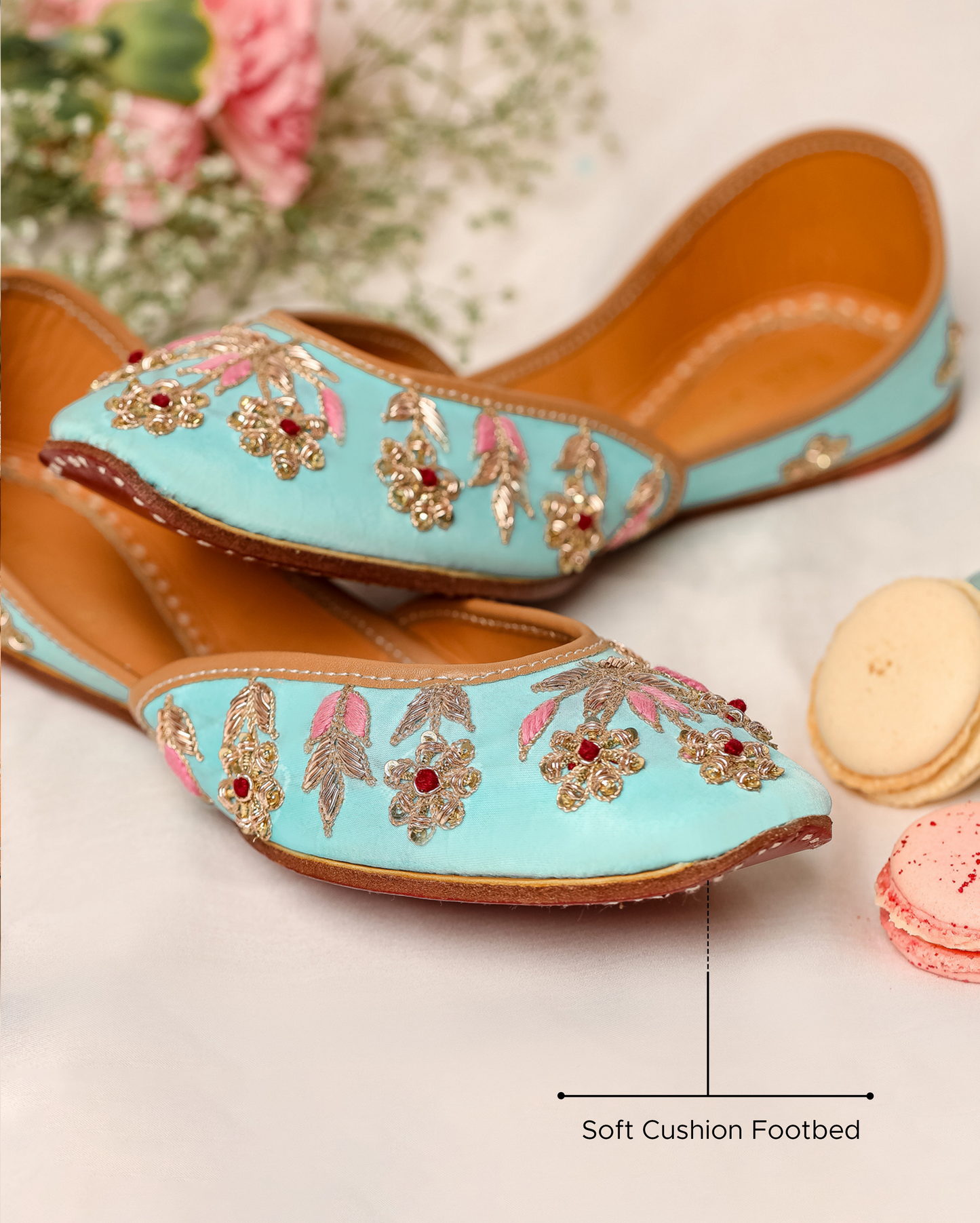 Alice Blue Handcrafted Jutti