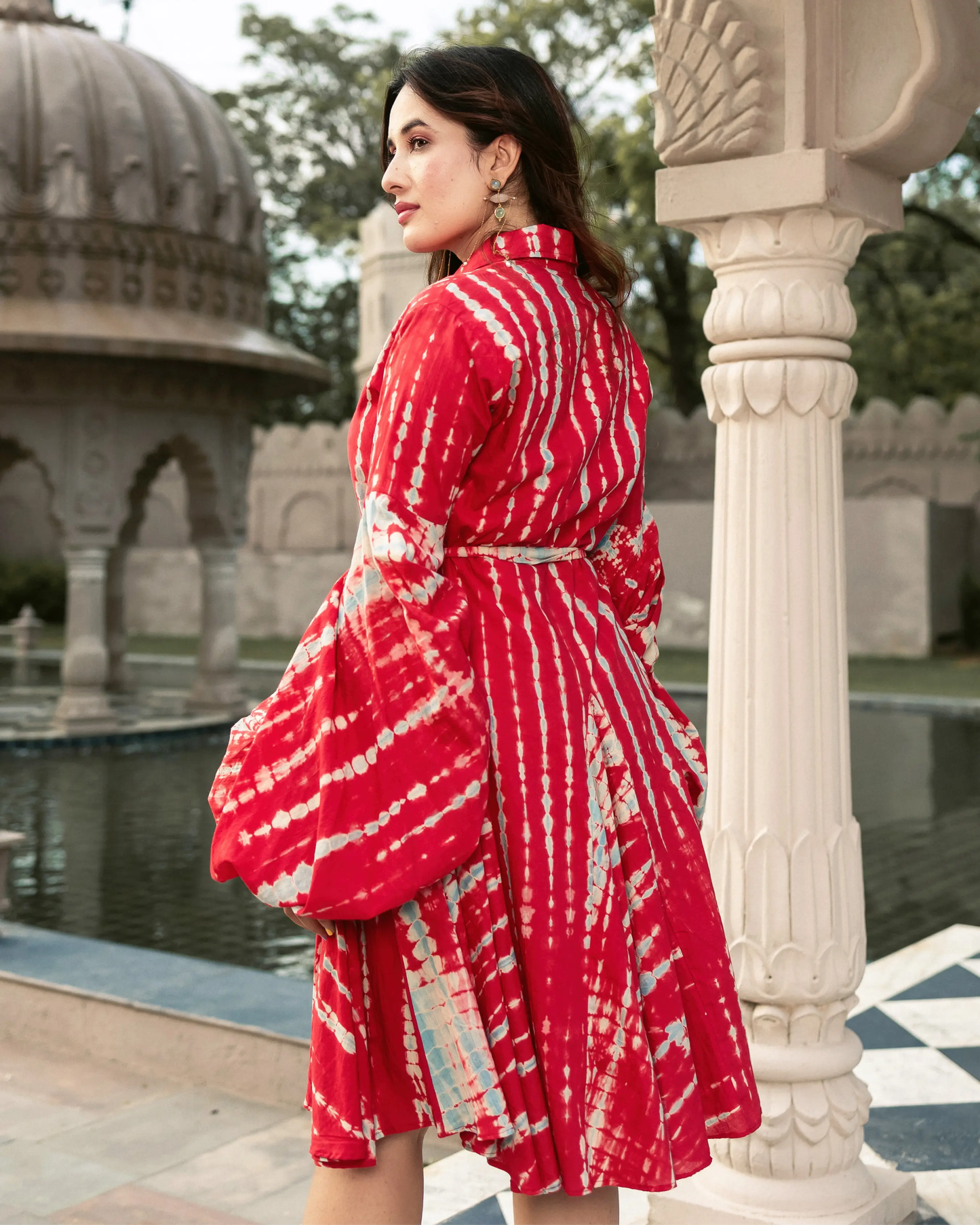 Surkh Shibori Cotton Dress My Store