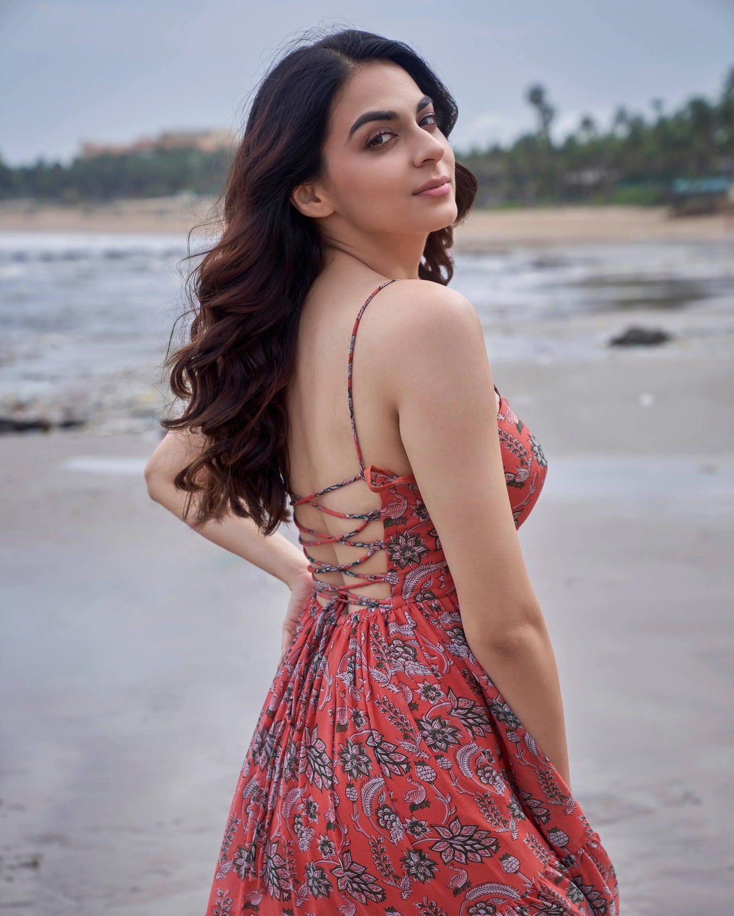 Finch Orange Printed Chiffon Dress My Store