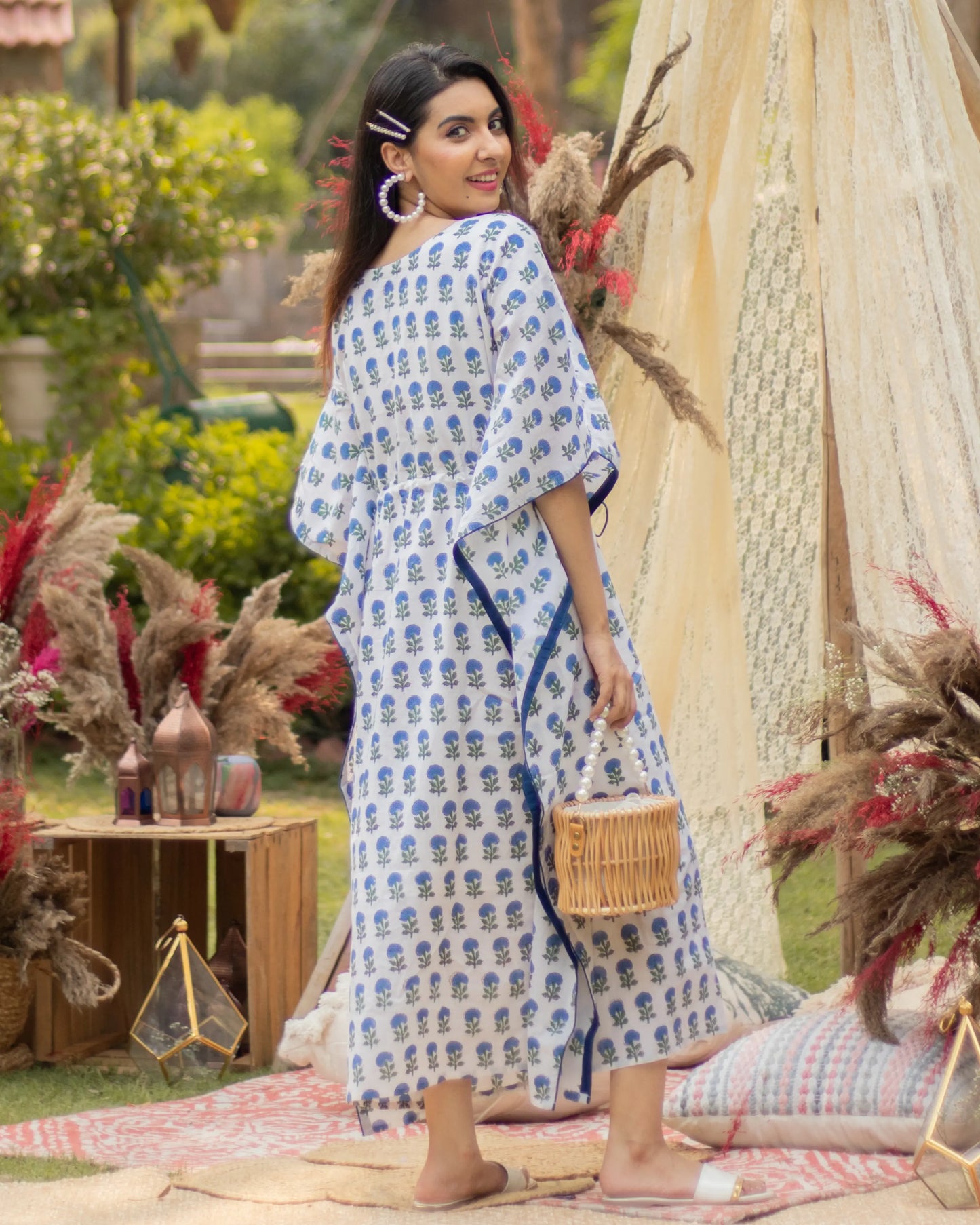 White Haven Cotton Kaftan Set My Store