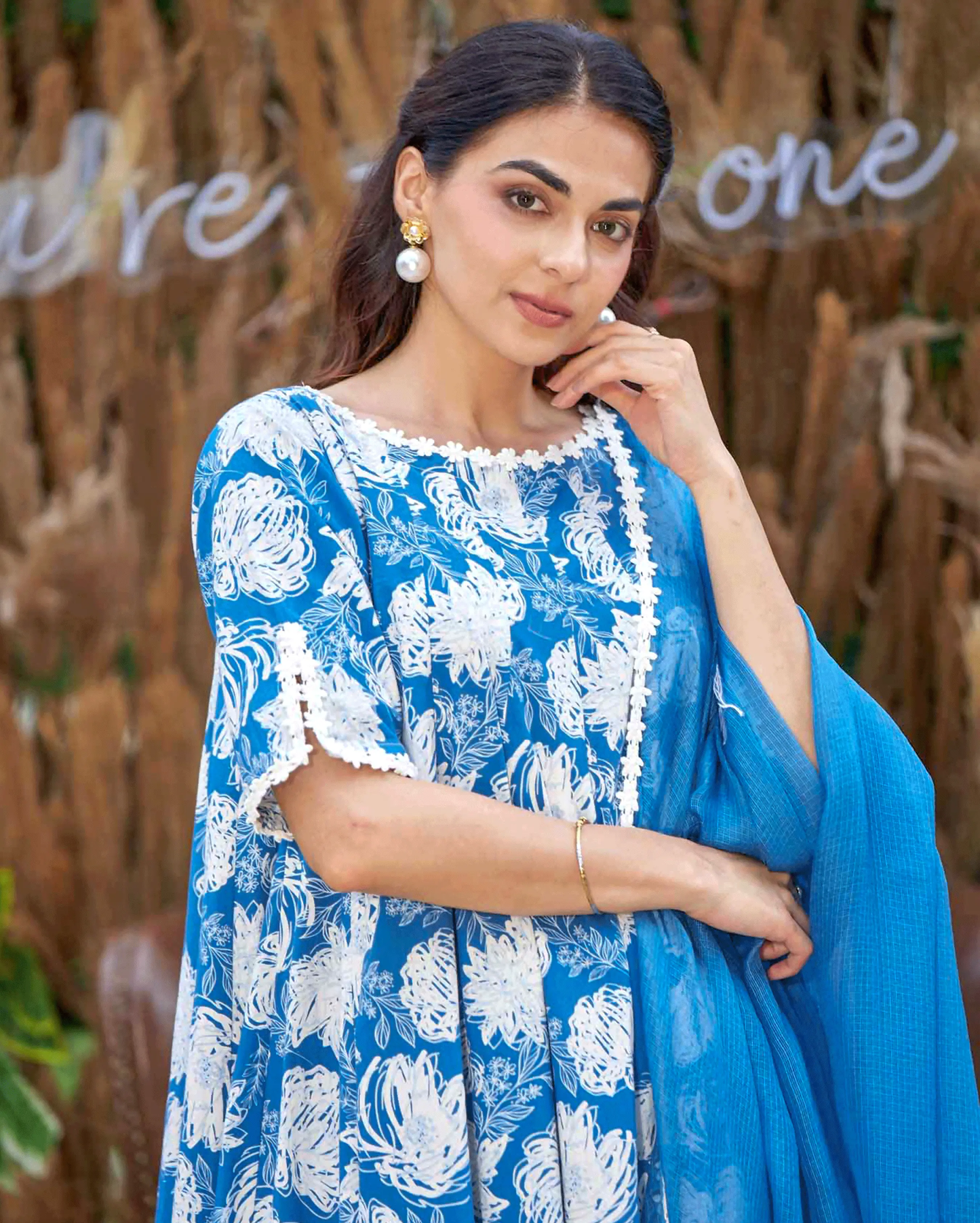 Anvika Blue Printed Cotton Suit Set My Store
