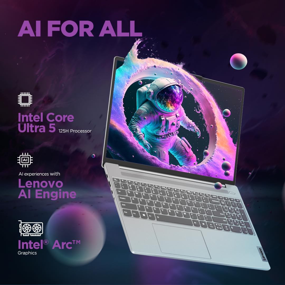 Lenovo IdeaPad Slim 5 | Intel Core Ultra 5 125H | Built-in AI 16" (40.64cm) |Thin & Light Laptop |16GB+512GB | SSD Win 11