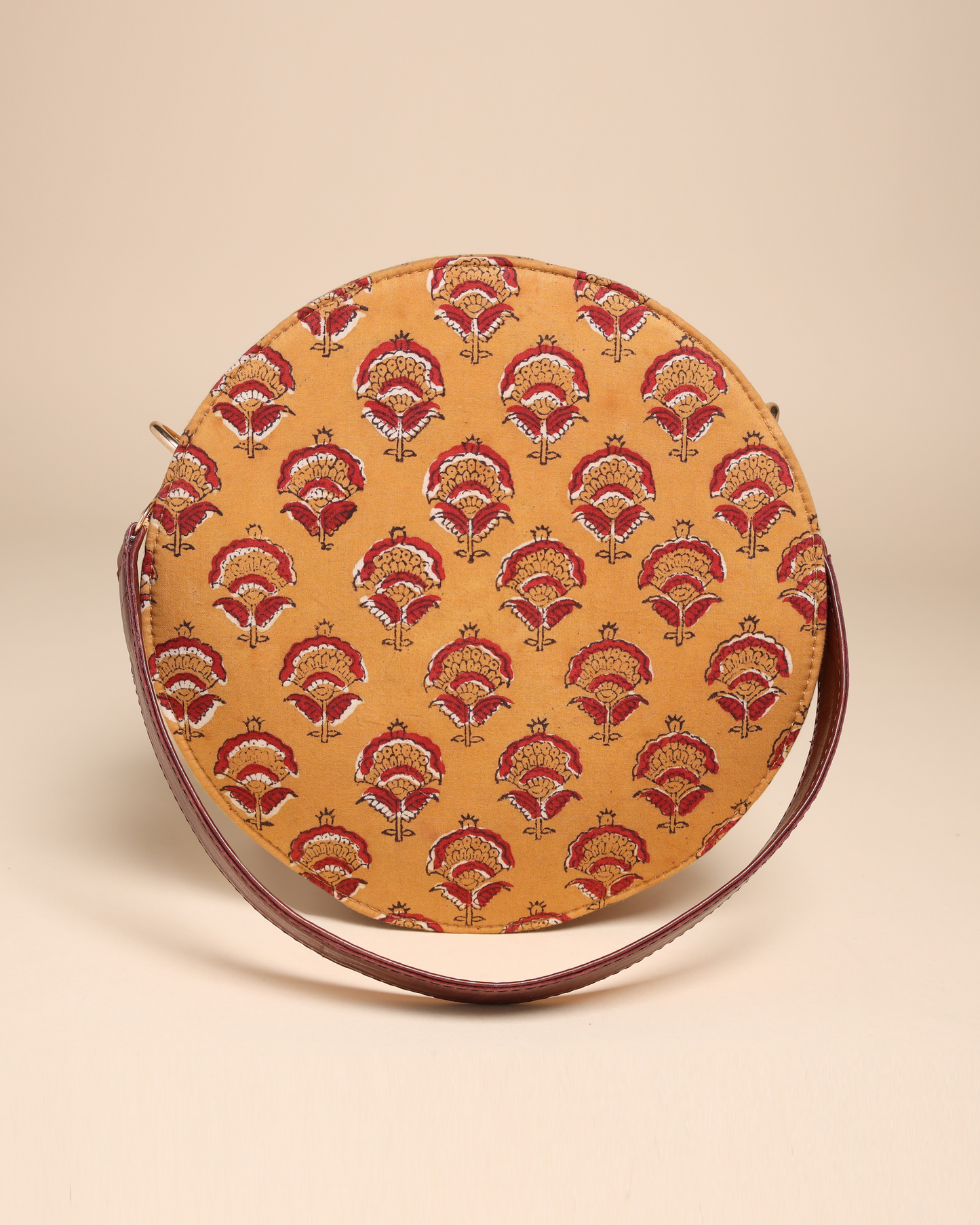 Mustard Yellow Cotton Blockprinted Sling Bag Quick Cart