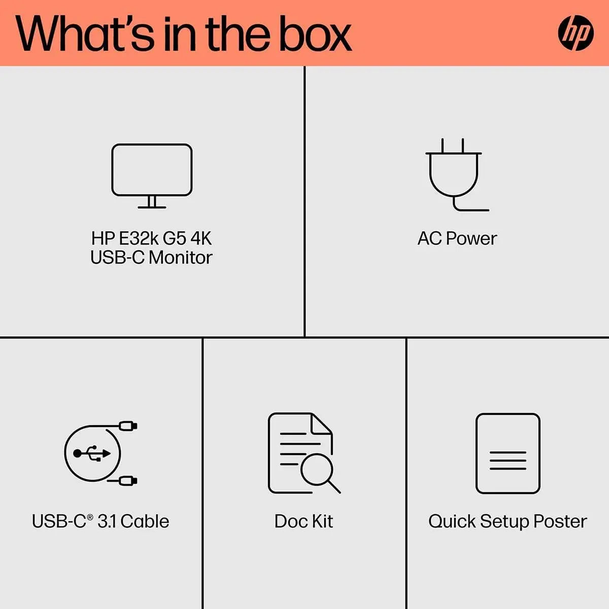 HP E32K G5 31.5" 2160p 4K UHD IPS Panel 99% sRGB Eye Ease USB-C Monitor with Speakers My Store