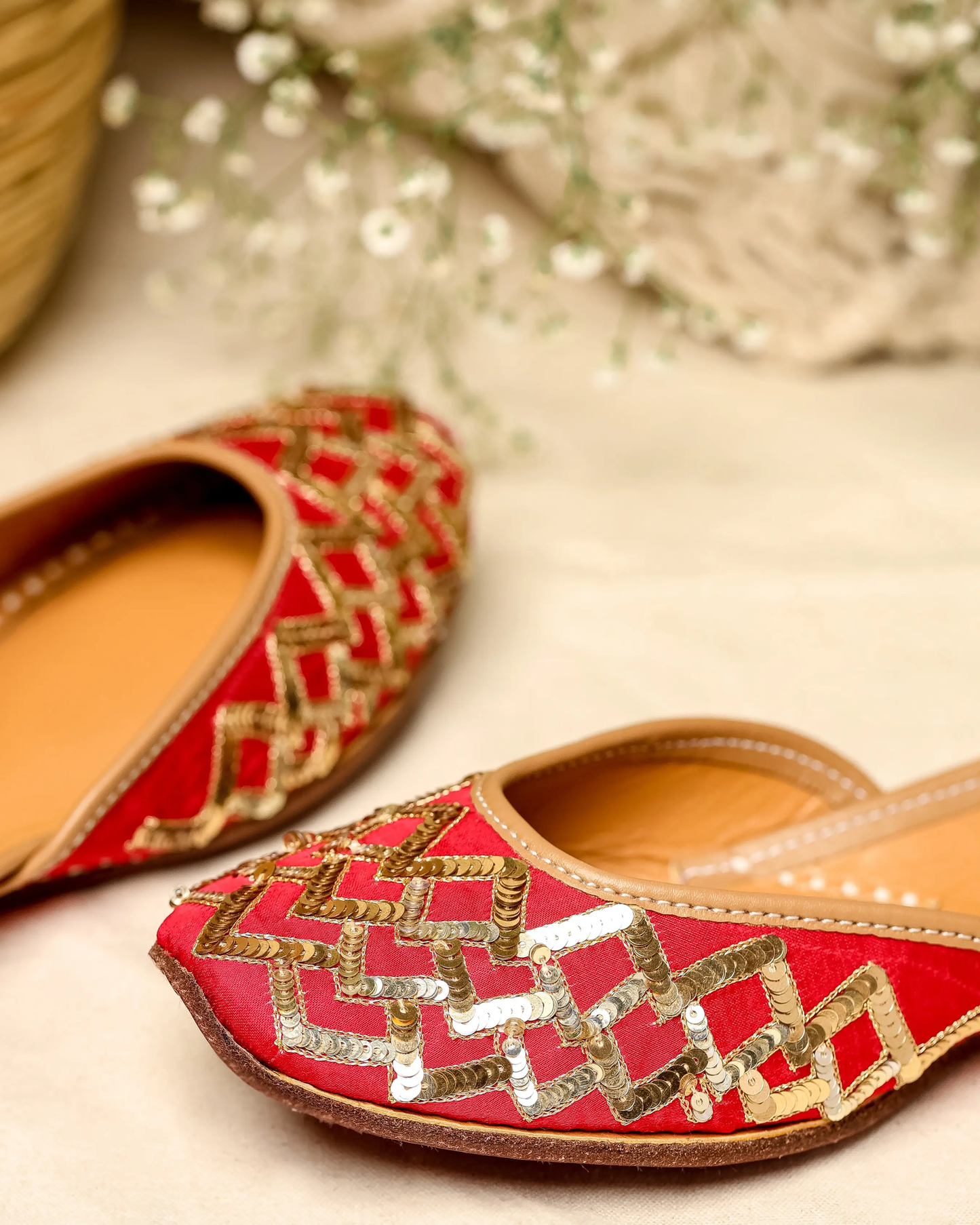 Red Mahogany Handcrafted Jutti My Store