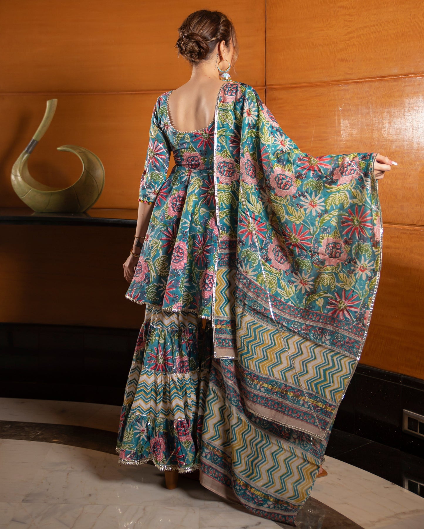 Flower Fairy Handblock Gota Sharara Set Quick Cart