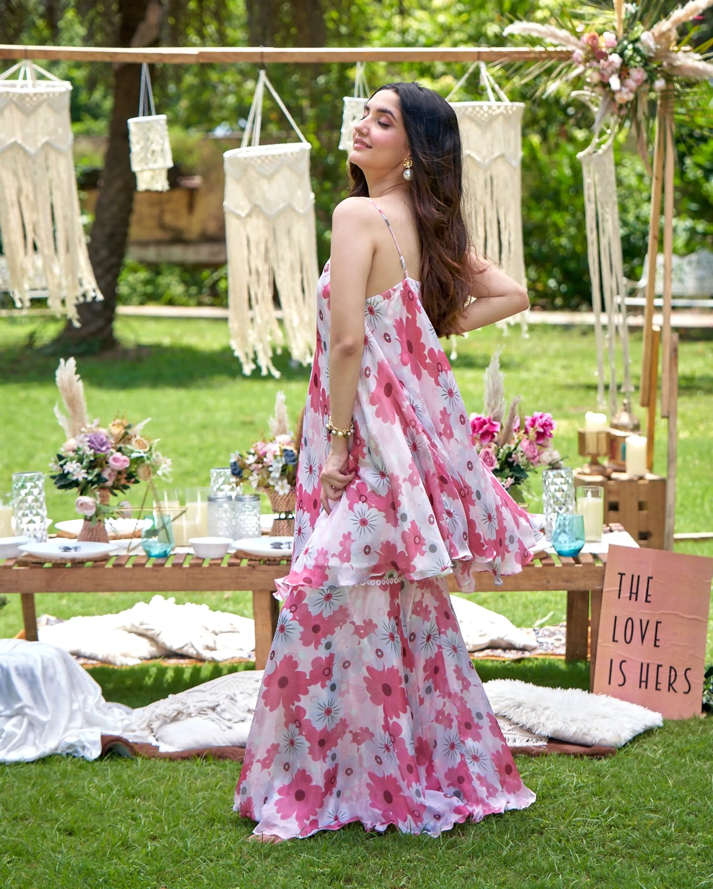 Nitara Rust Printed Silk Coord Set My Store