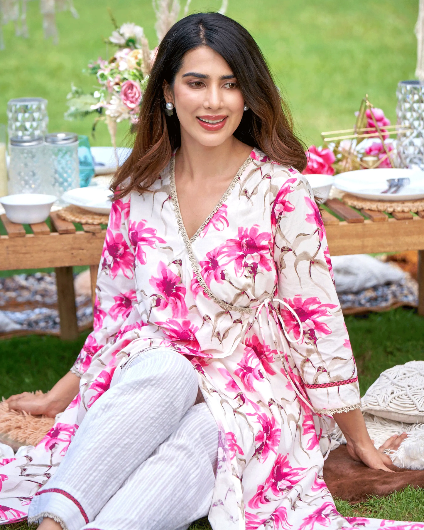 Aashvi White Printed Cotton Kurta Set My Store