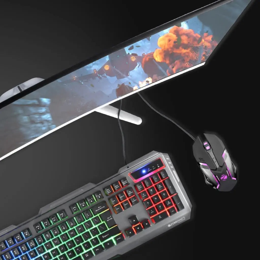 ZEBRONICS GAMING KEYBOARD MOUSE COMBO USB TRANSFORMER
