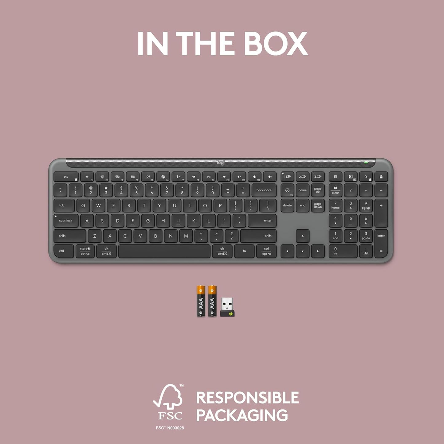 Logitech Signature Slim K950 Wireless Bluetooth Keyboard Multi-OS, Windows, Mac, Chrome Graphite