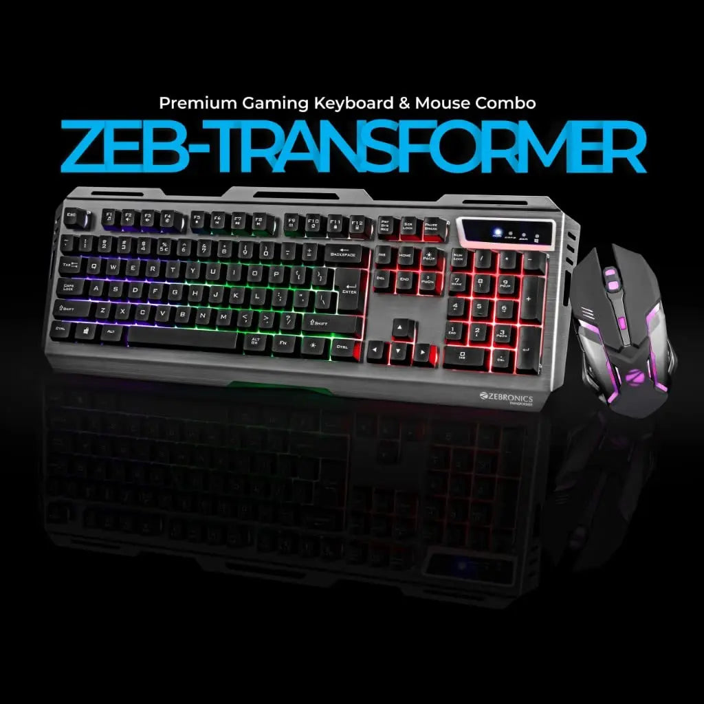 ZEBRONICS GAMING KEYBOARD MOUSE COMBO USB TRANSFORMER