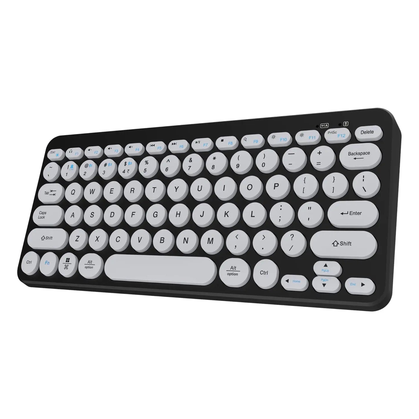 Amkette Optimus BT 4 in 1 Multi Device Wireless Keyboard Bluetooth Access for Windows, MacOs, Android and iOS, Dual OS Layout Black