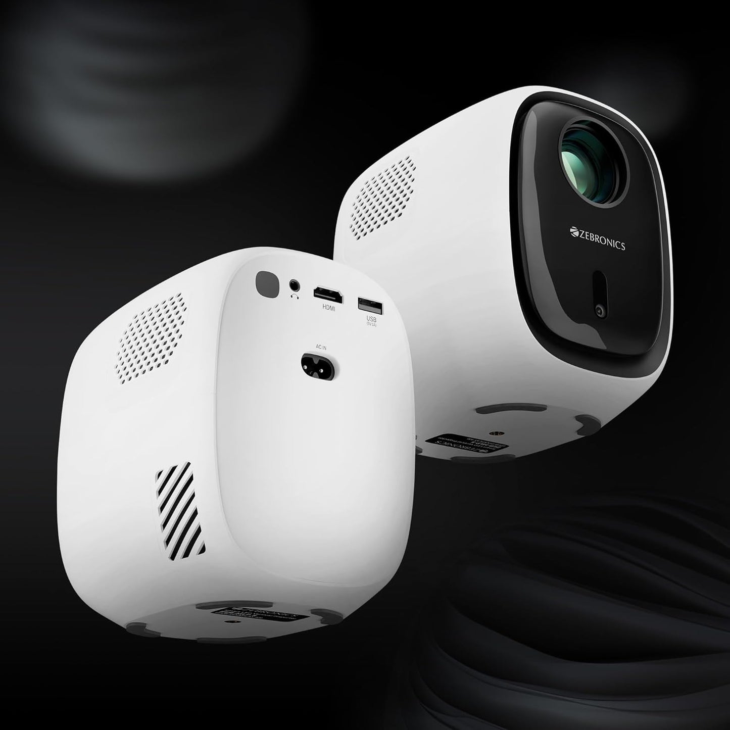 Zebronic Pixaplay 53, Smart Vertical Projector, 3500 Lumens, 4K Support,