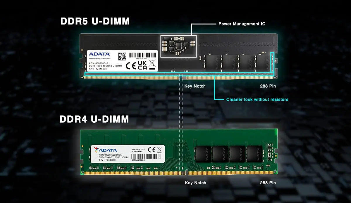 ADATA Premier 32GB DDR5 RAM 4800MHz CL40 U-DIMM Desktop Memory Module