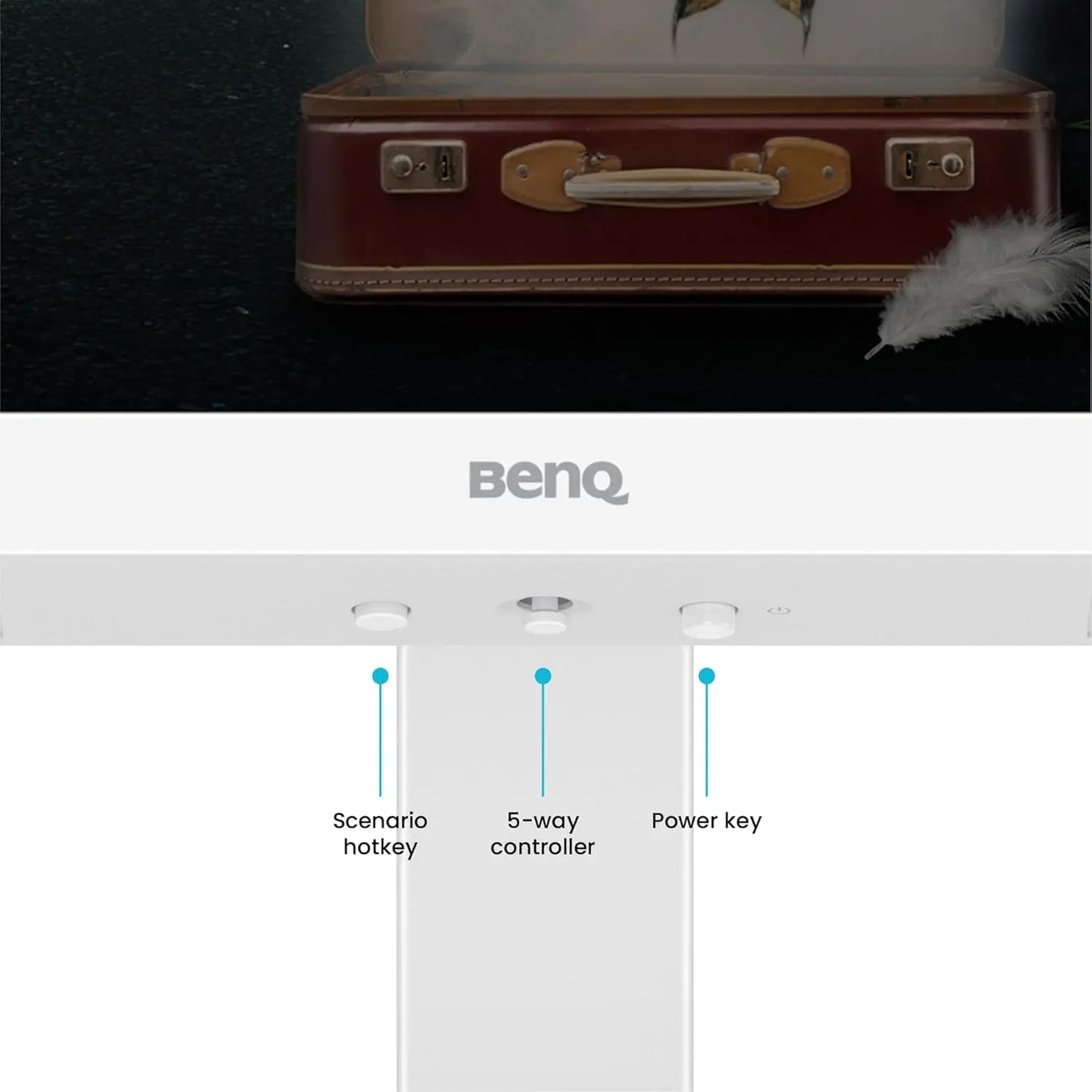 BenQ EW2790U 27” 4K UHD 3840x2160 Entertainment Monitor with 95% P3 AI Contrast 5Wx2 treVolo Speakers White