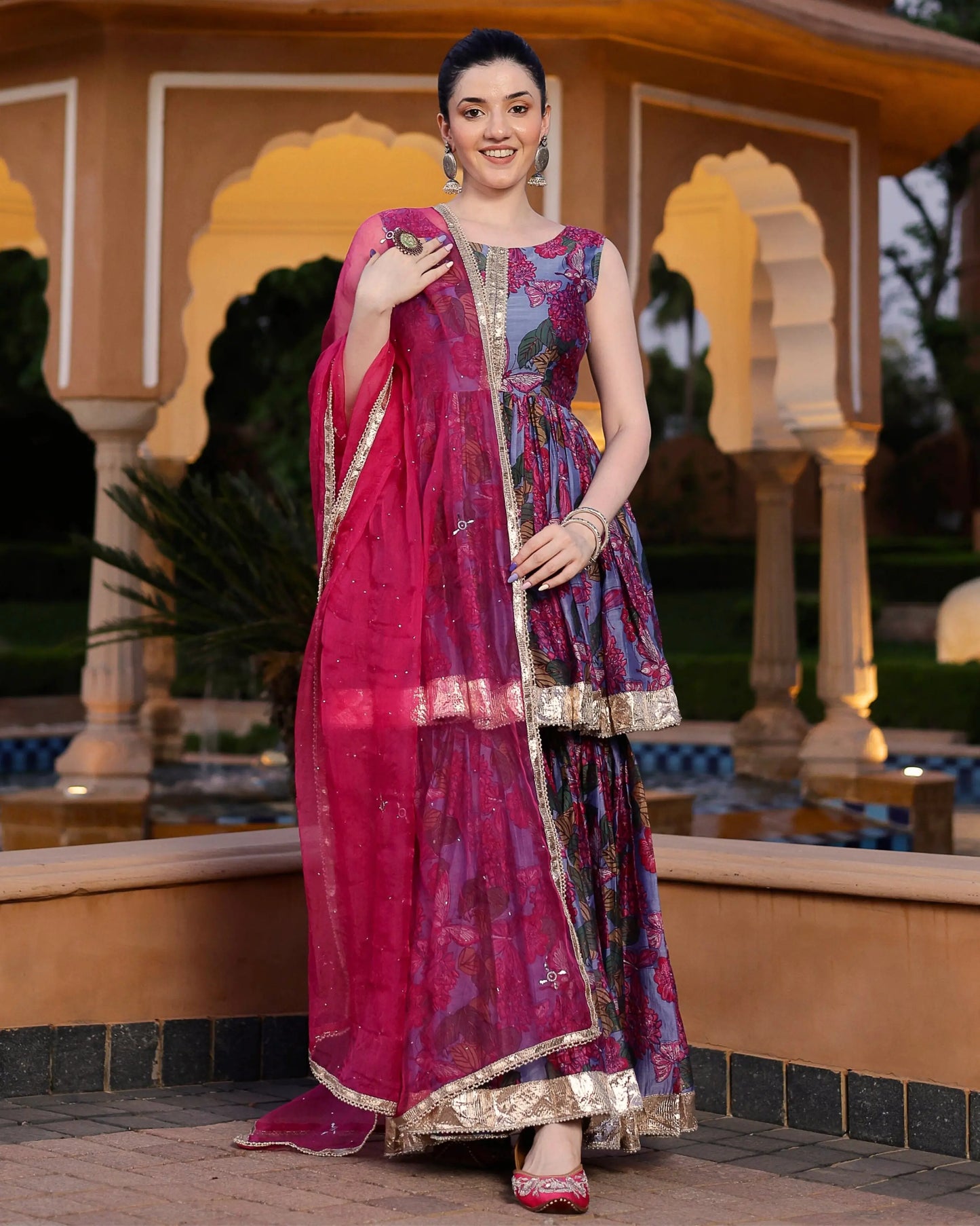 Srini Chanderi Sharara Set My Store