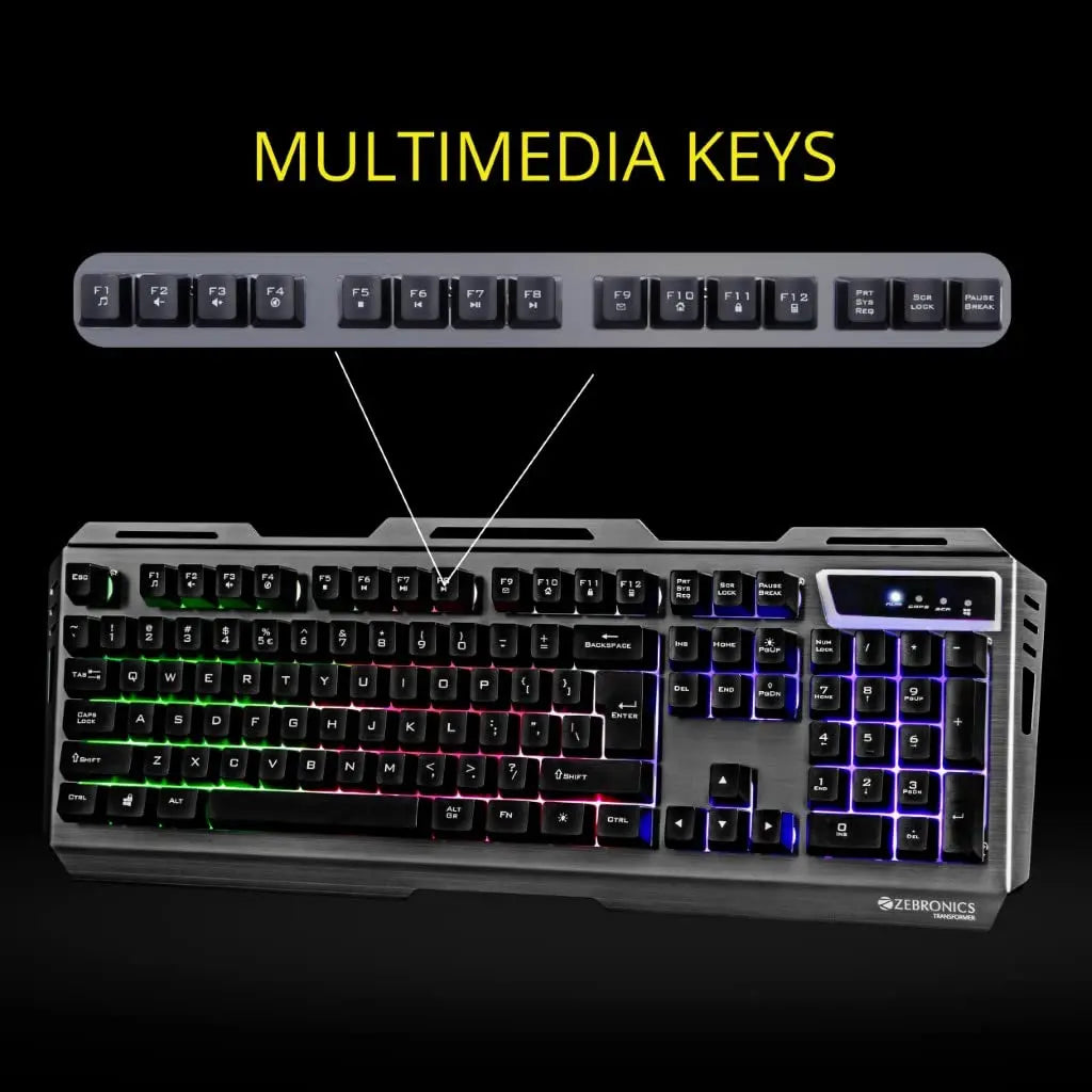 ZEBRONICS GAMING KEYBOARD MOUSE COMBO USB TRANSFORMER