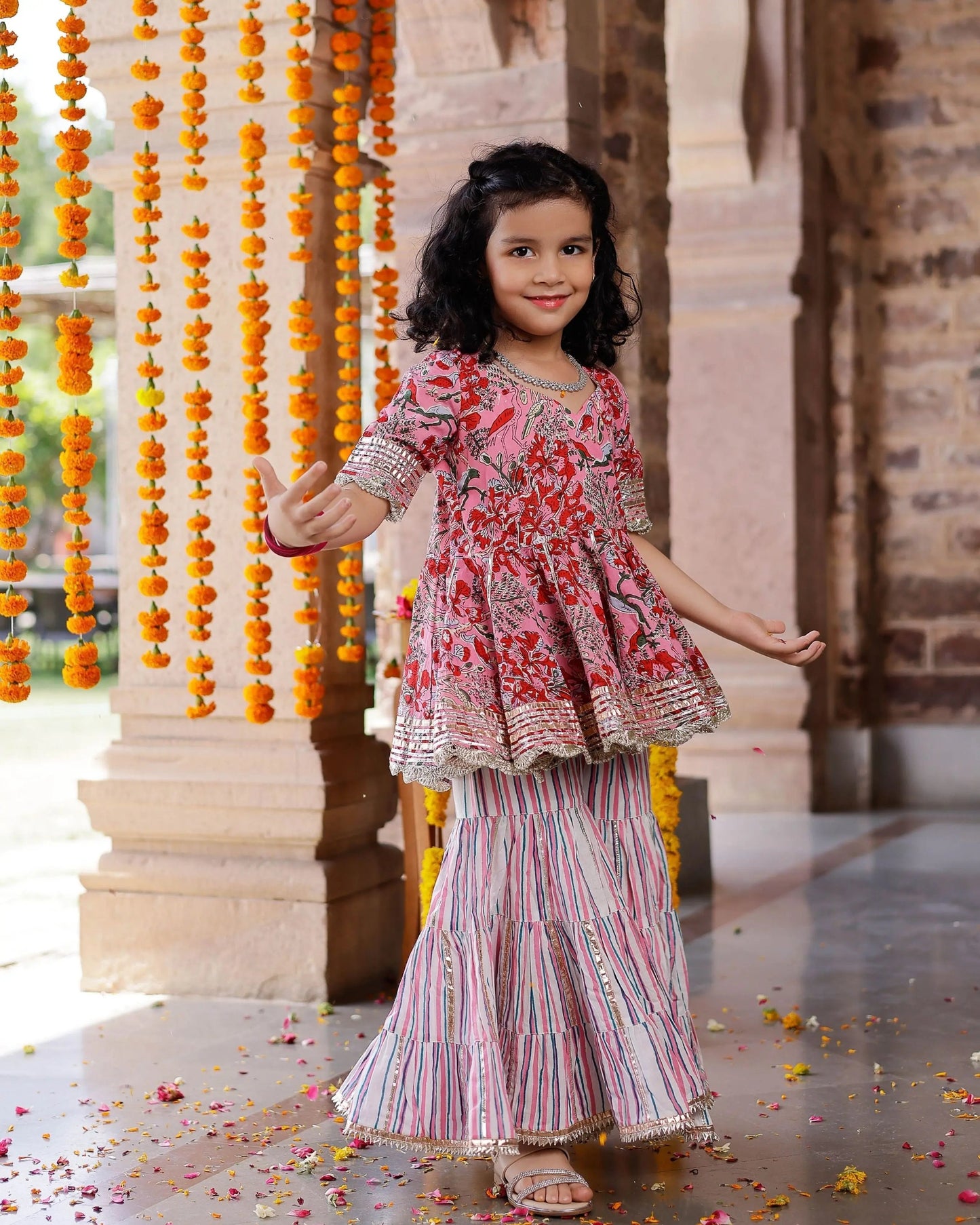 Amaya Handblock Gota Sharara Set My Store