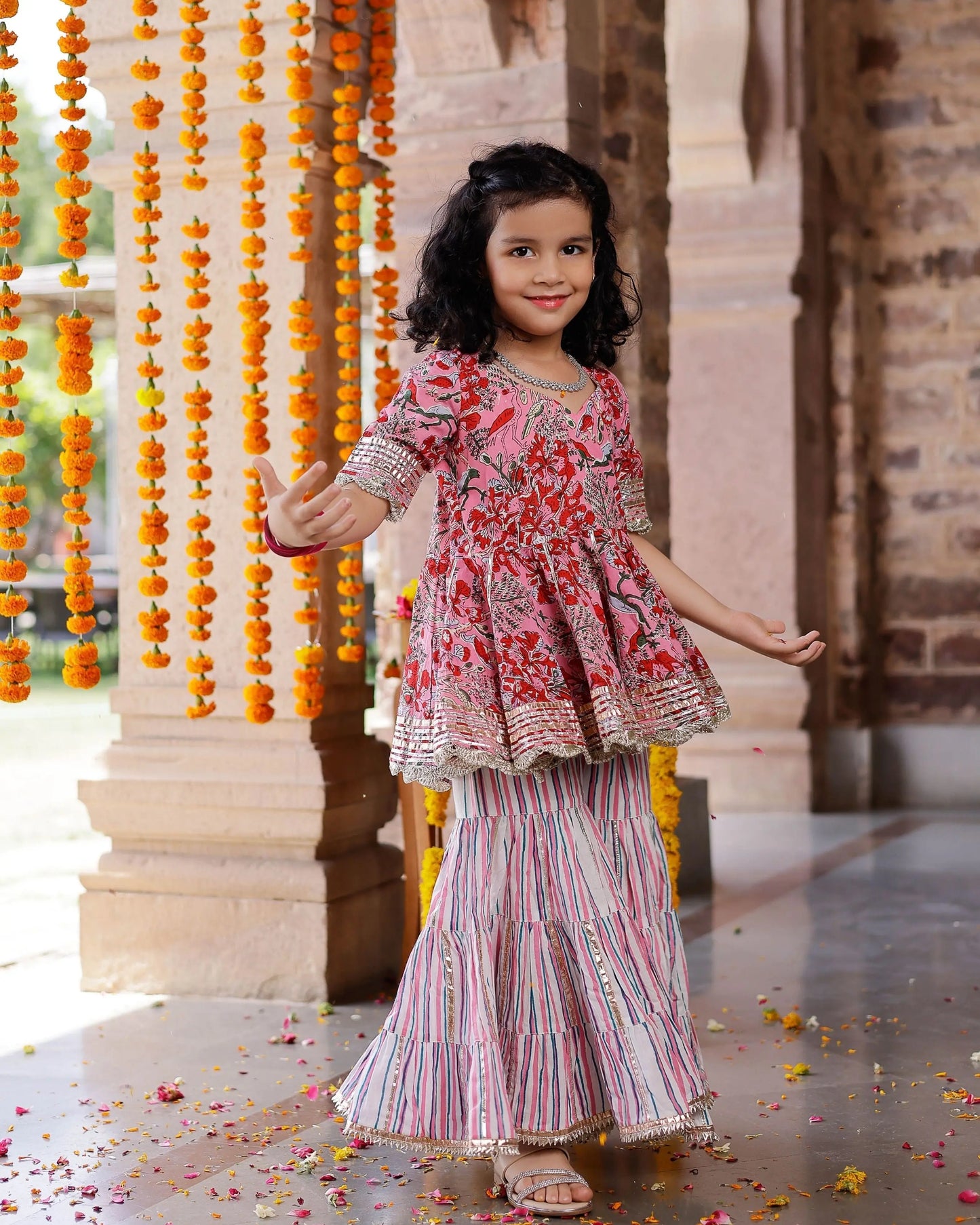 Amaya Handblock Gota Sharara Set My Store