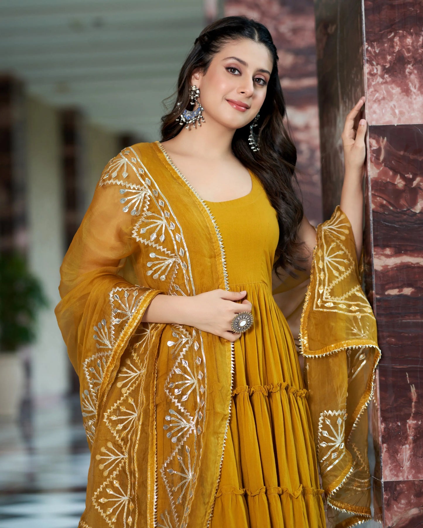 Vedika Mustard Yellow Gotapatti Cotton Suit Set My Store