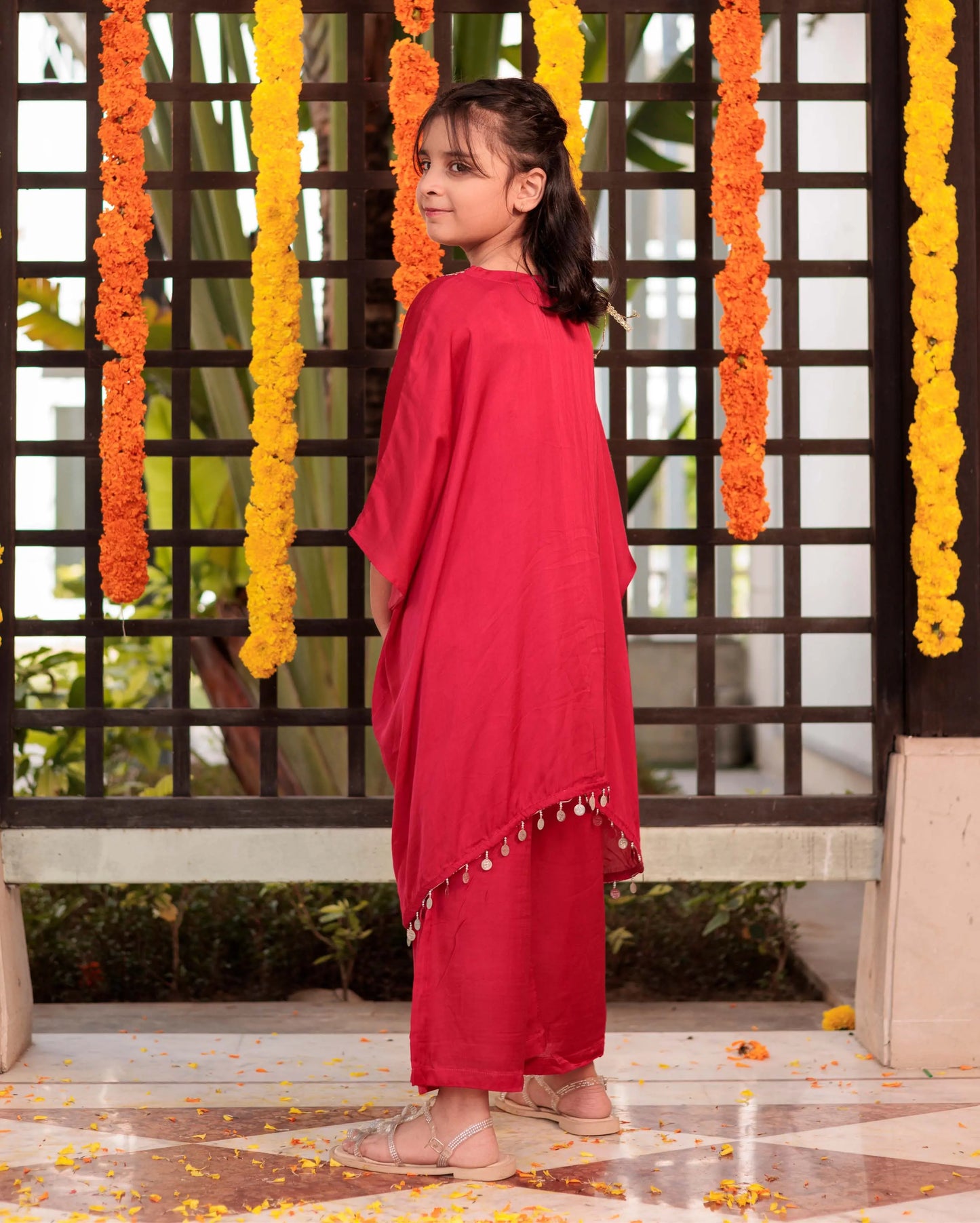 Rosy Reverie Red Satin Coord Set My Store