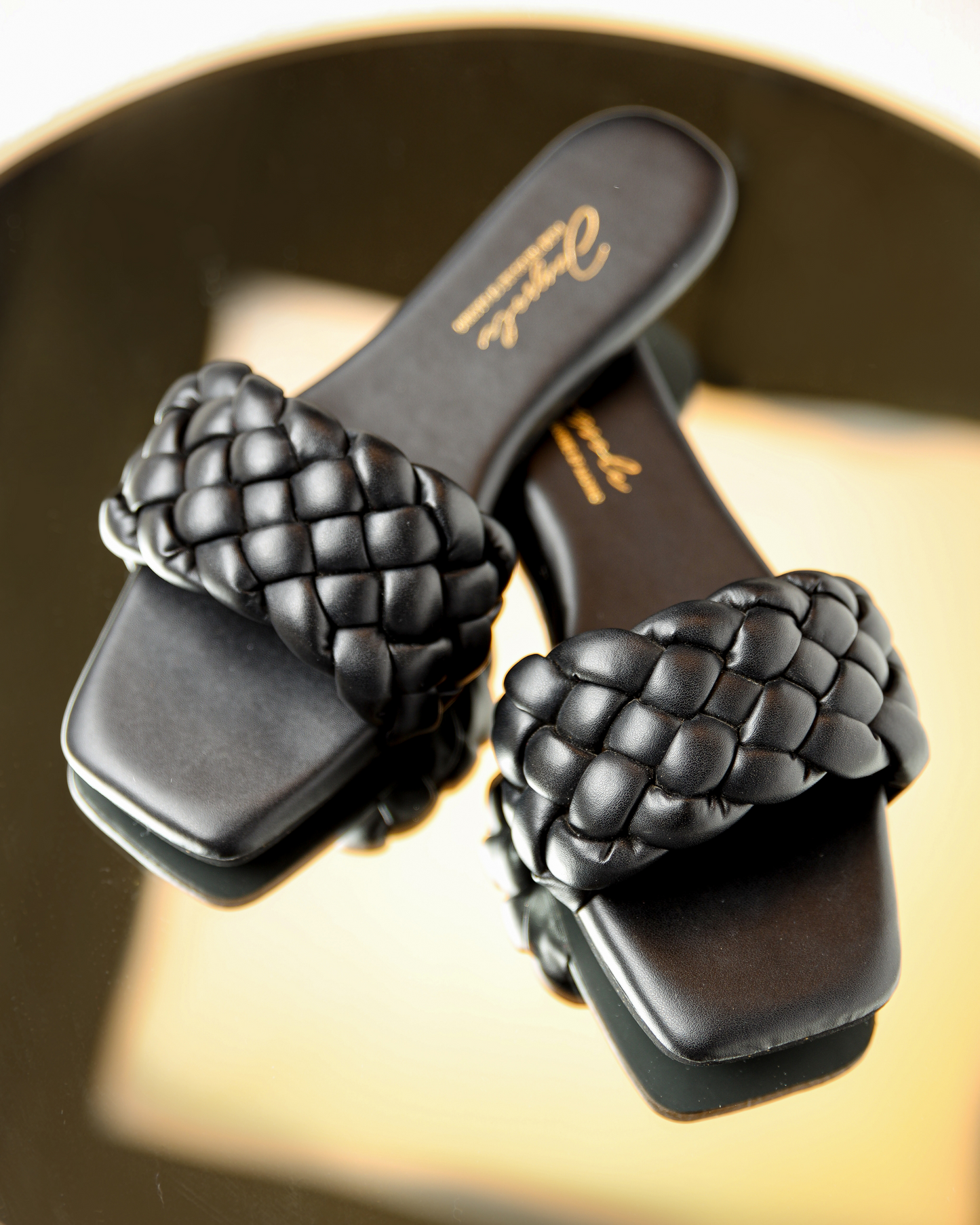 Mallard Black Braided Slides My Store