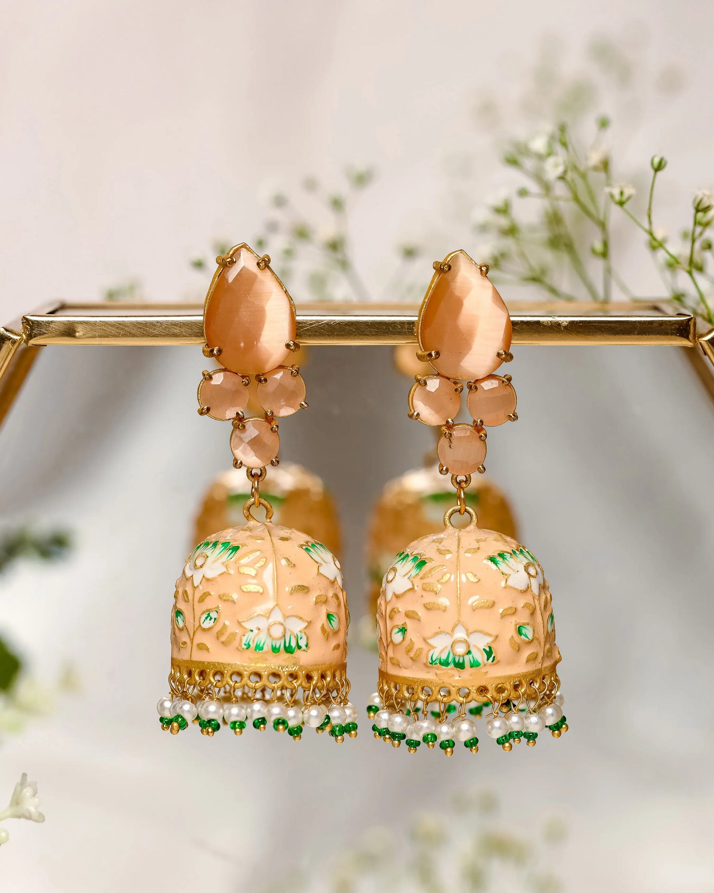 Tinge Flower Handcrafted Brass Earrings My Store