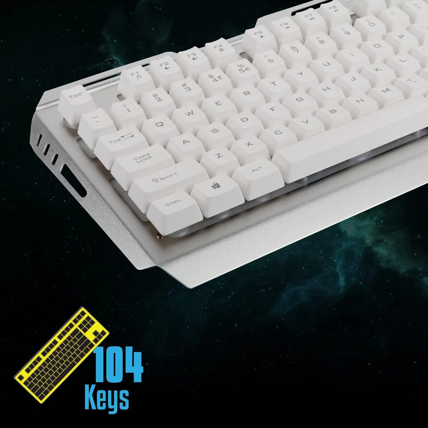 Zebronics Zeb-Transformer Gaming Keyboard and Mouse Combo USB, Braided Cable White